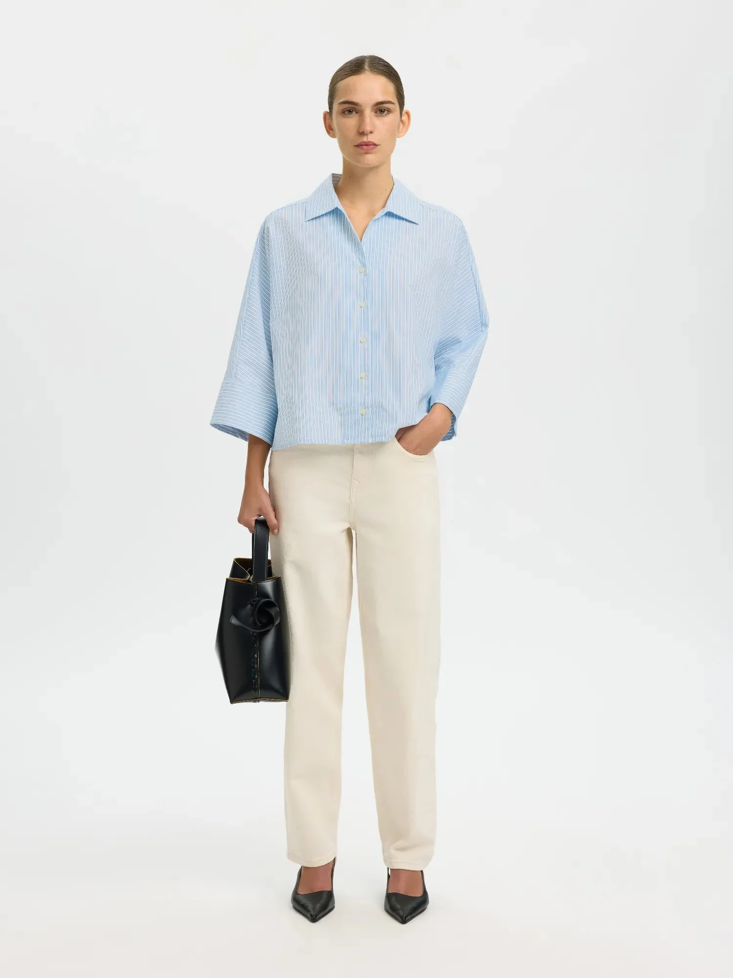 Ester Oversize 3/4 Shirt Malibu Blue Stripe - Image 10