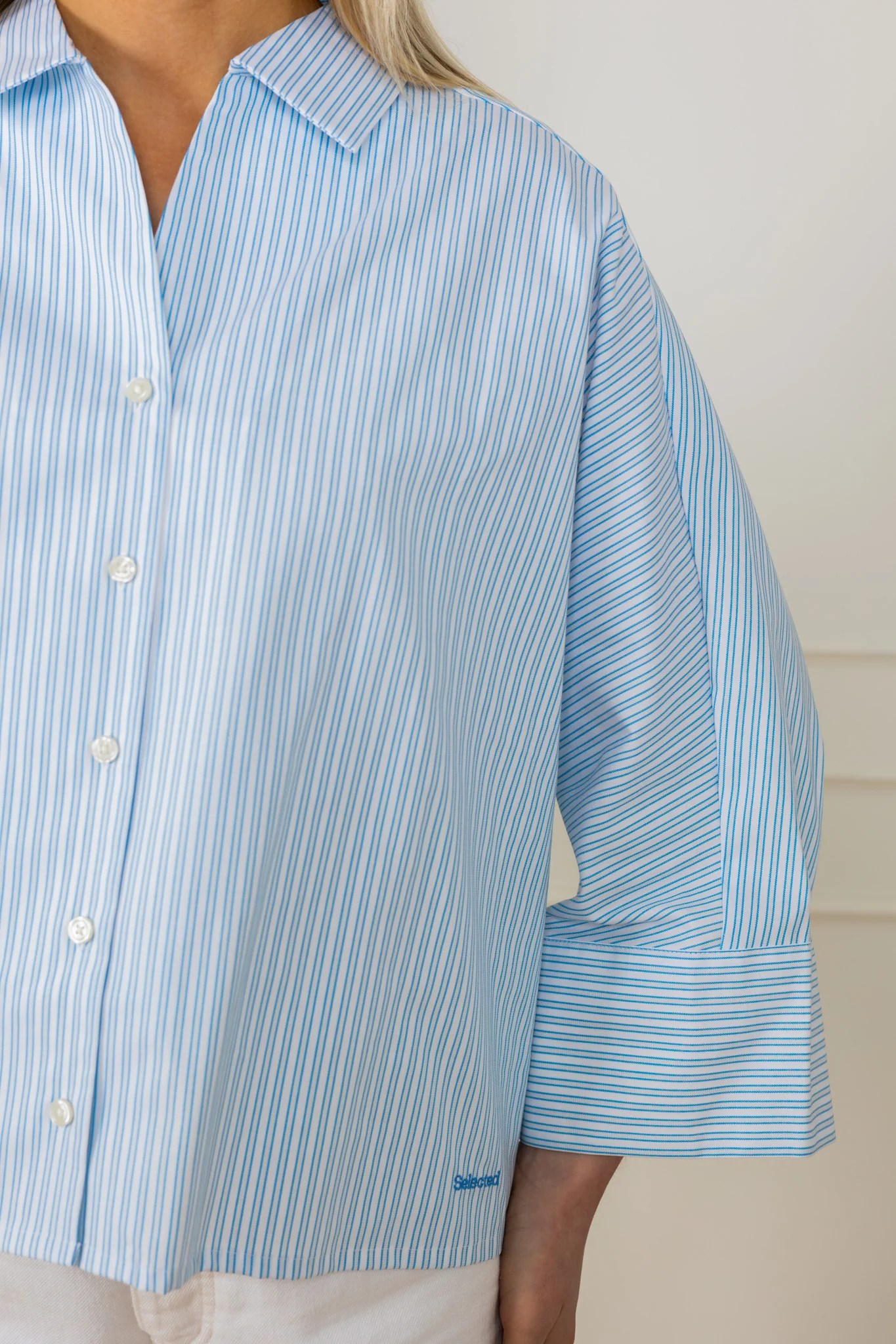 Ester Oversize 3/4 Shirt Malibu Blue Stripe - Image 6