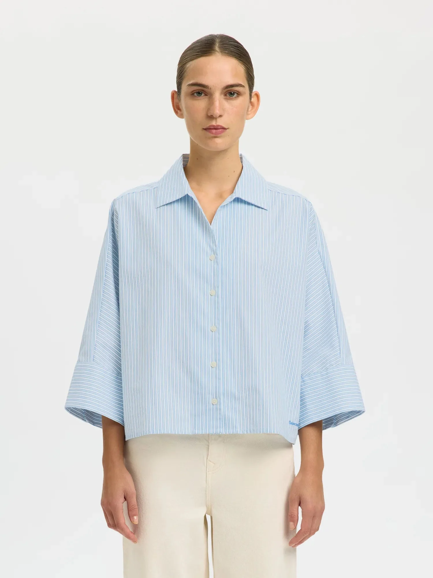 Ester Oversize 3/4 Shirt Malibu Blue Stripe - Image 8