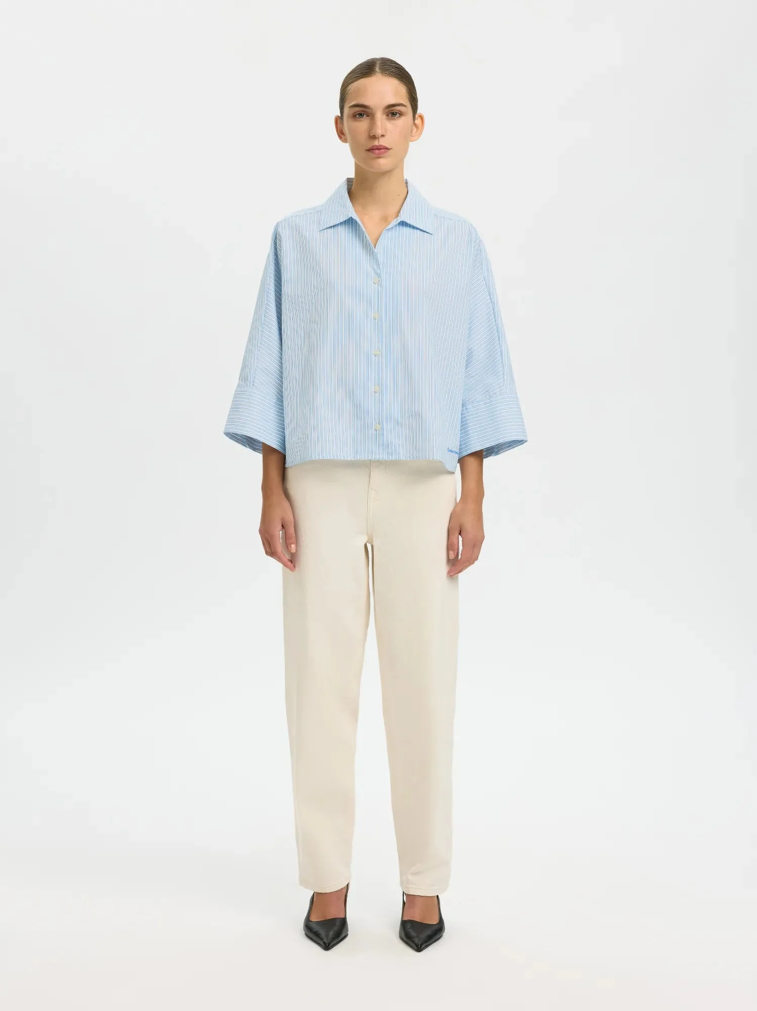 Ester Oversize 3/4 Shirt Malibu Blue Stripe - Image 9