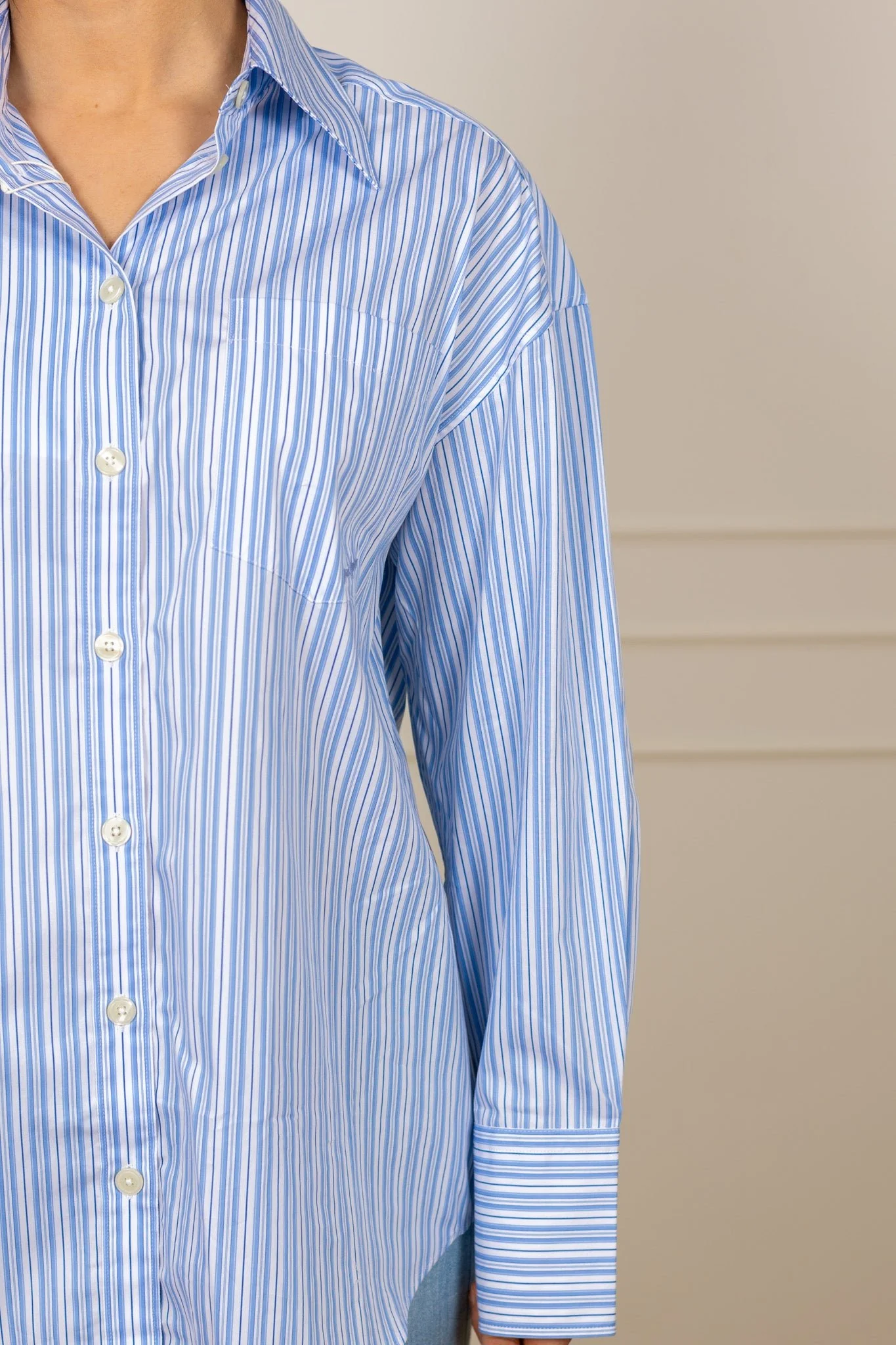 Hotel Amour Oversize Ls Shirt Light Blue Multi - Image 8