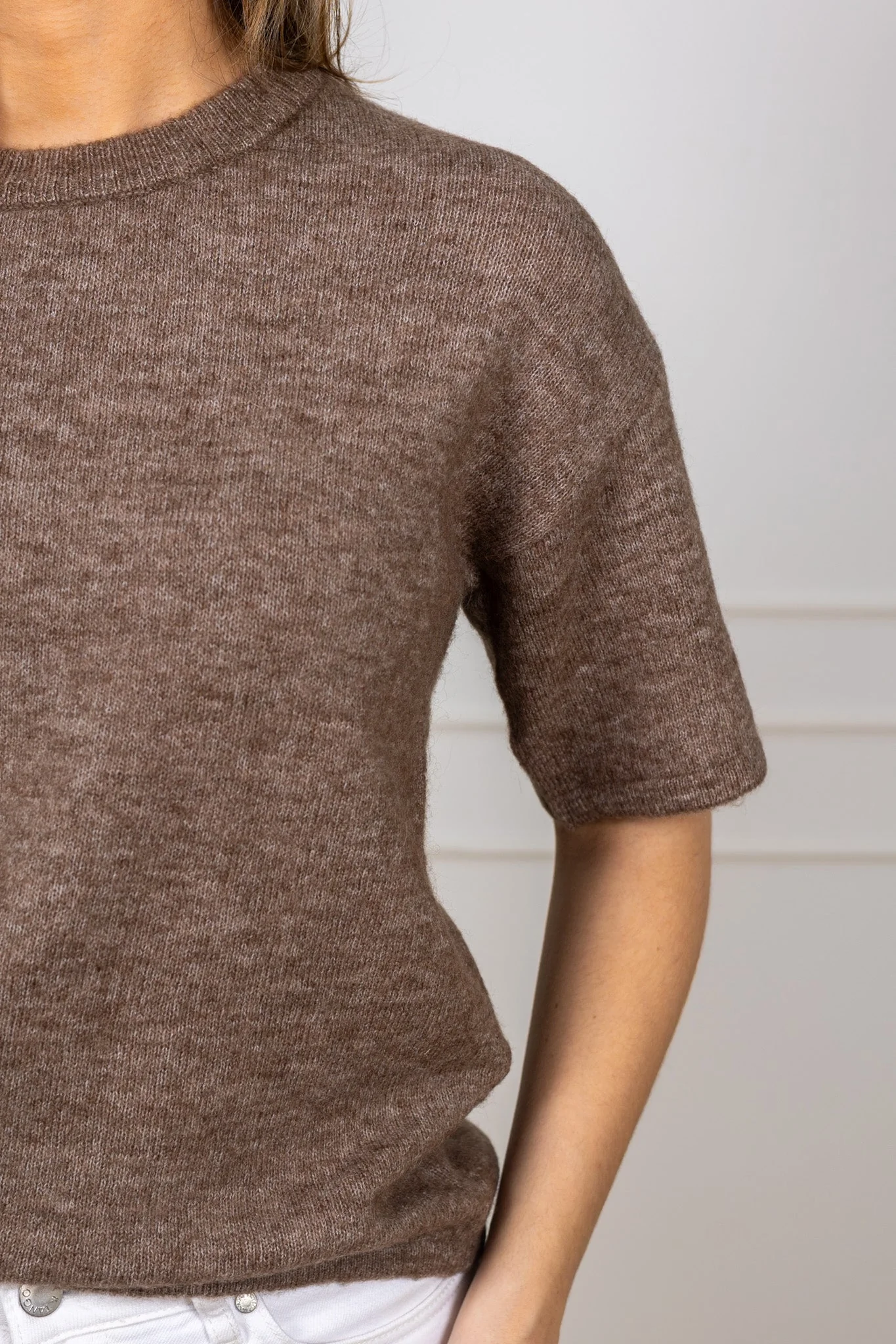 Lulu 2/4 Knit O-Neck Chocolate Chip Melange - Image 7