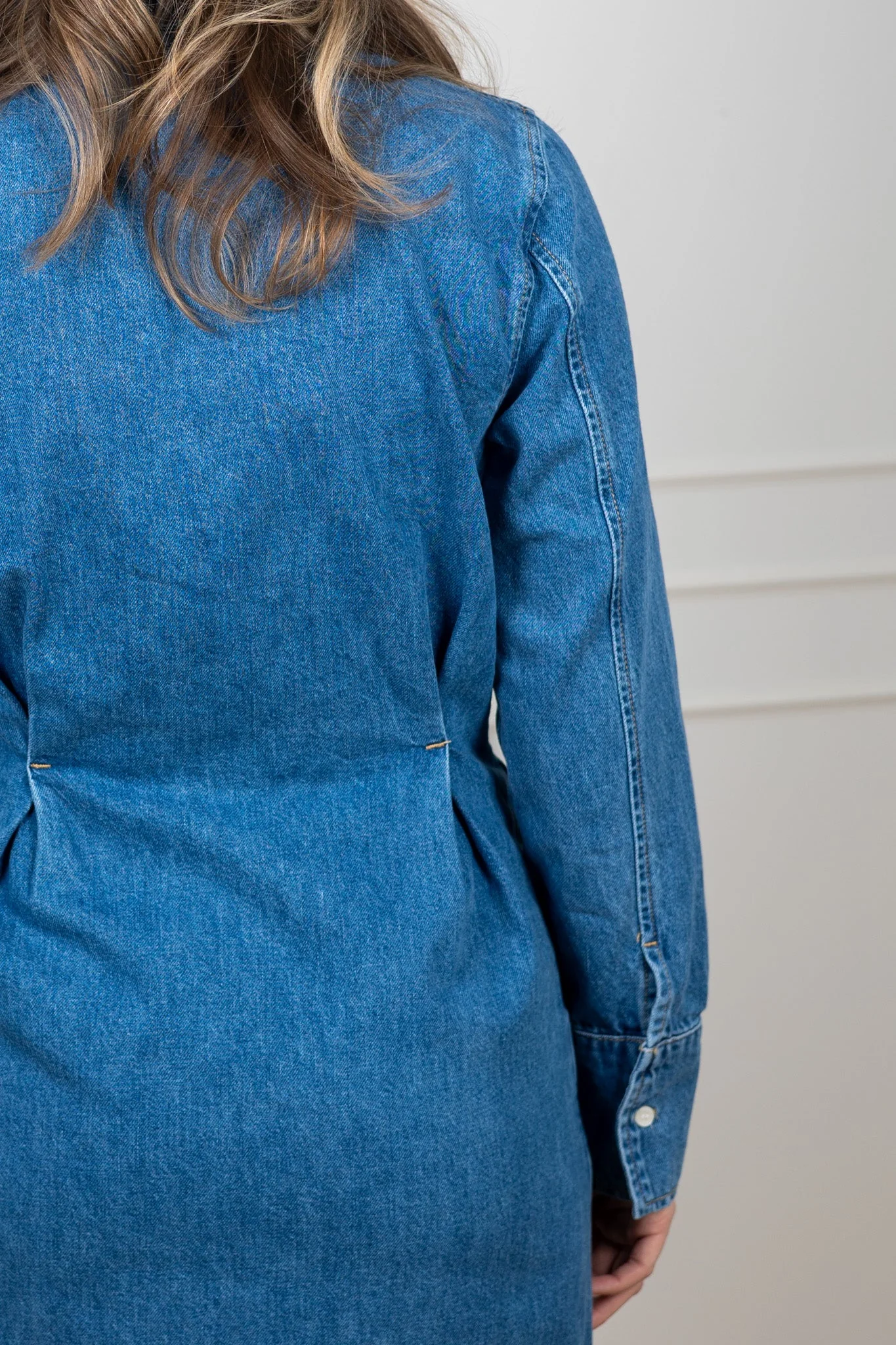 Regular Agathe Long Denim Dress Medium Blue Denim - Image 9