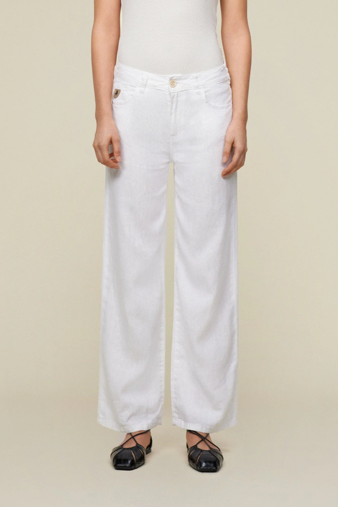 Culotte Linen Pants White - Image 7