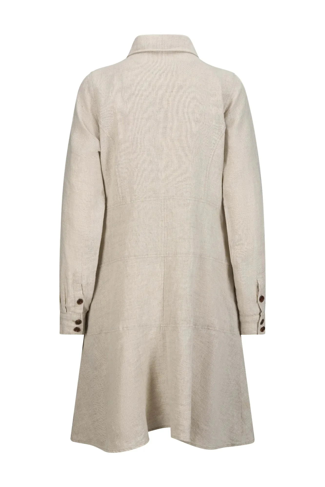 Roma Linen Dress Natural Linen - Image 3