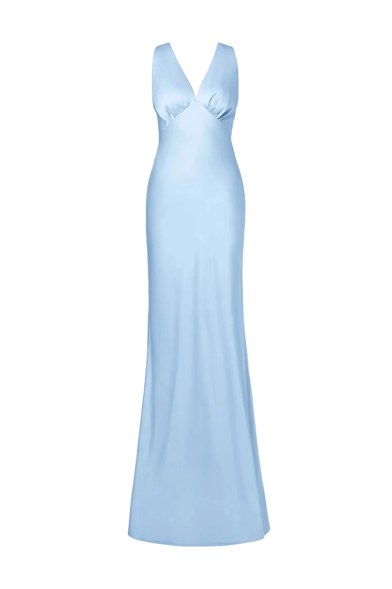 Thelma Open Back Satin Maxi Dress Dusty Blue - Image 2
