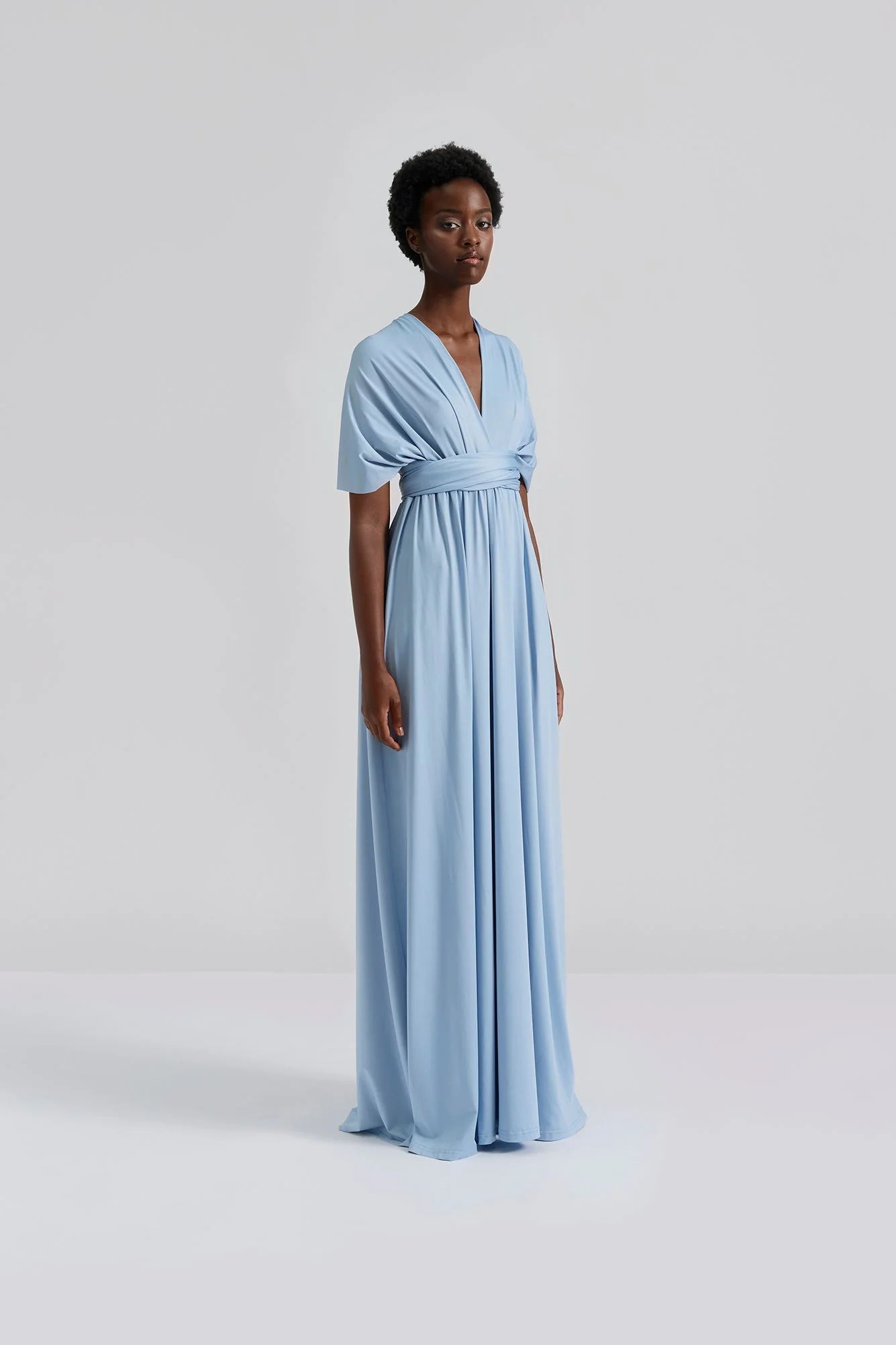 Lola Wrap Dress Dusty Blue