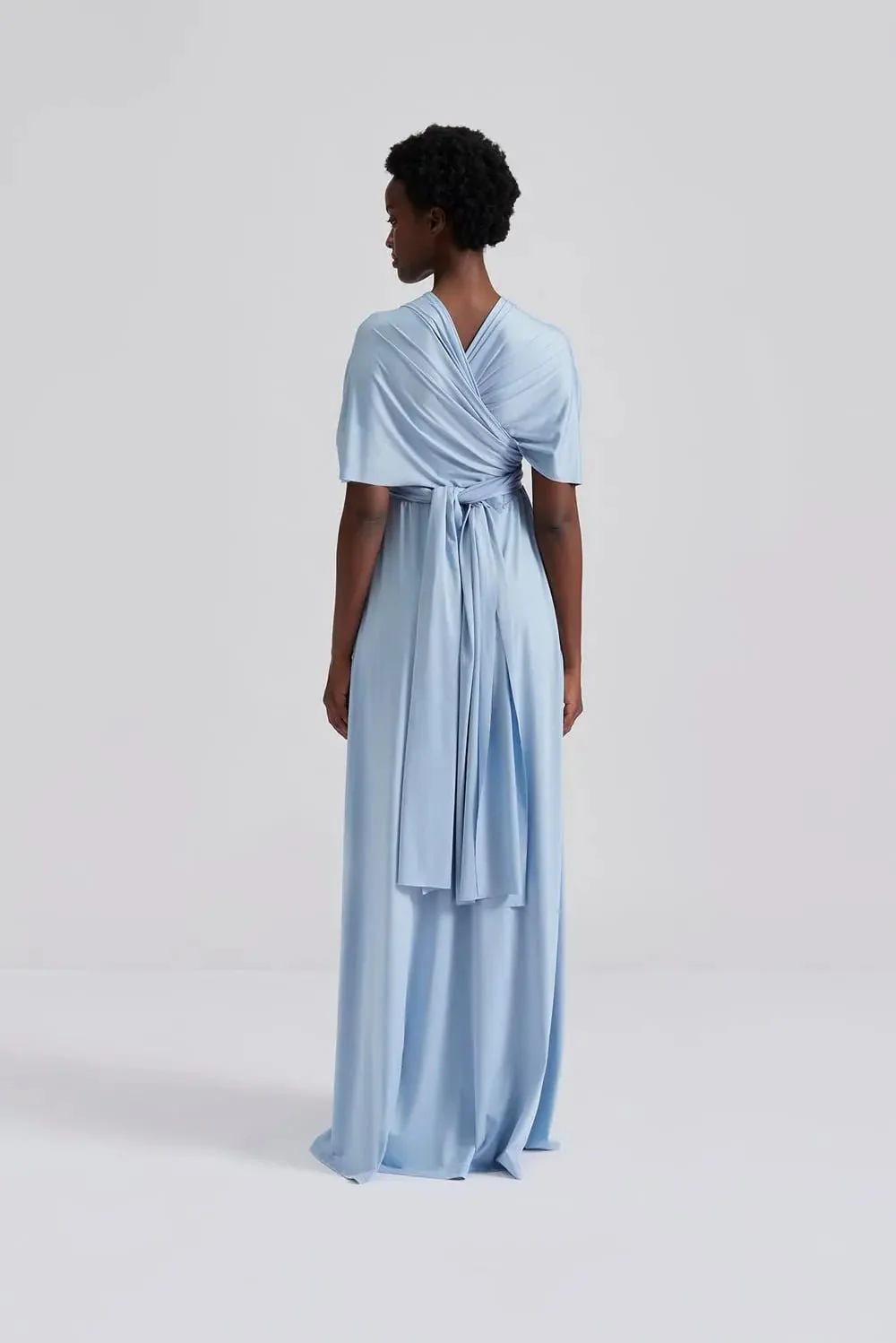 Lola Wrap Dress Dusty Blue - Image 3