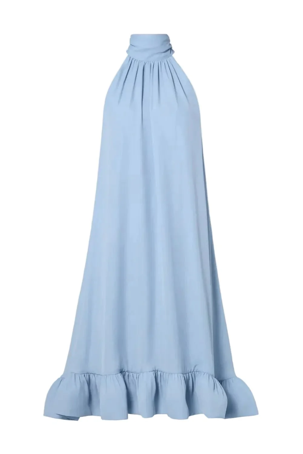 Sabrina Halterneck Ruffled Midi Dress Sky - Image 2