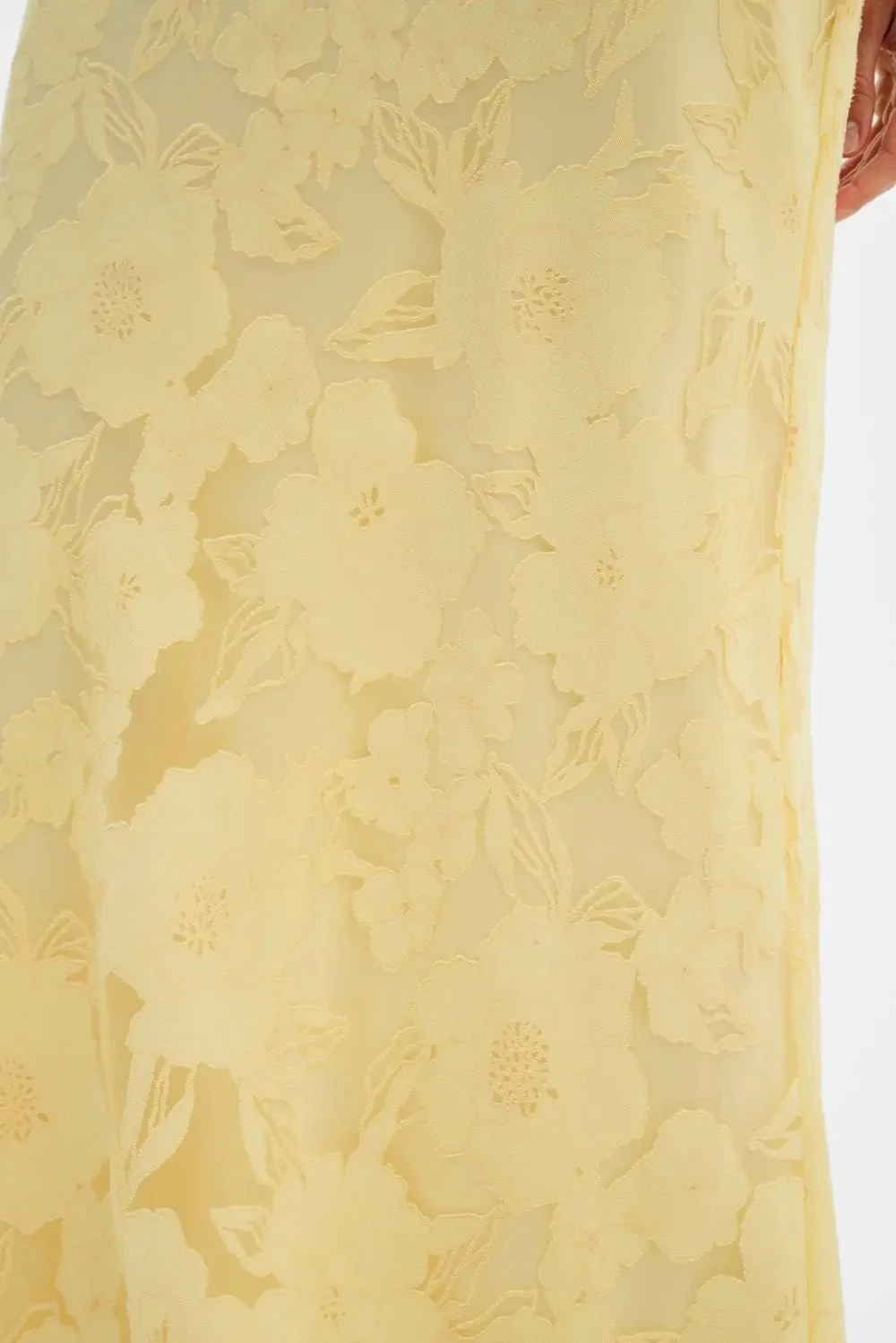 Sorelle Lace Slip Maxi Dress Light Lemon - Image 4