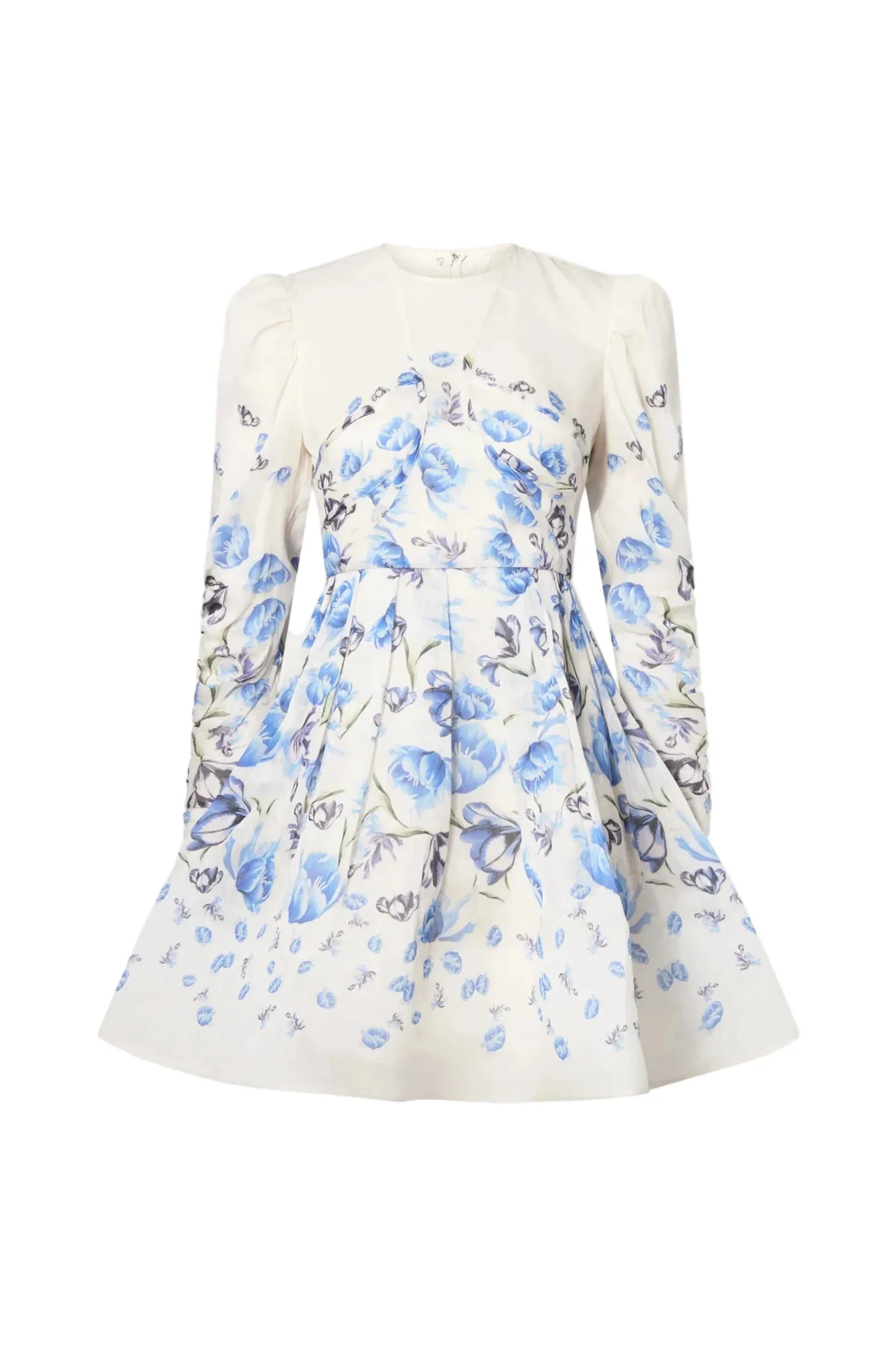 Leoni Silk Blend Mini Dress Tulip Blue - Image 2