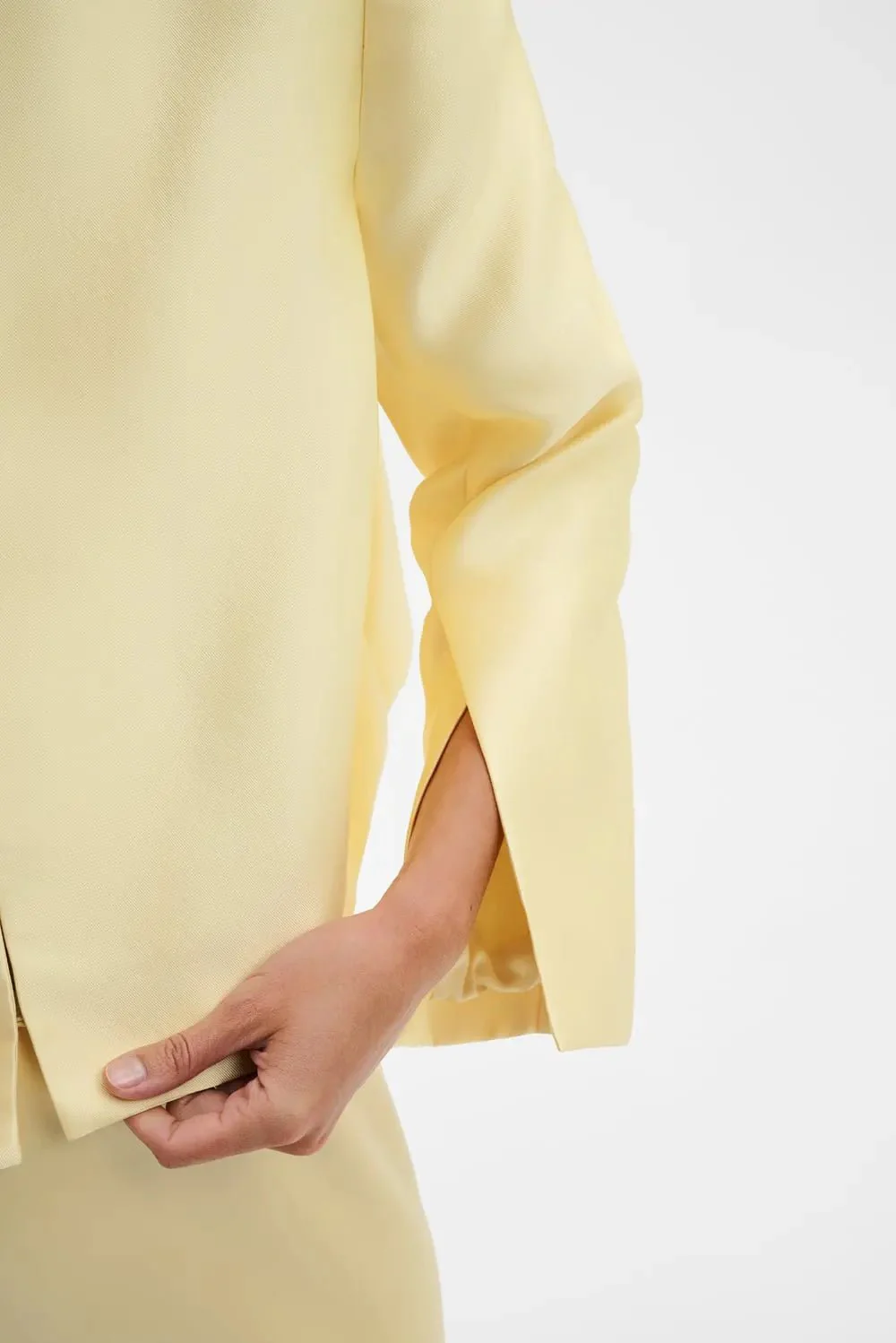 Ruthie Cropped Long Sleeve Blouse Light Lemon - Image 12