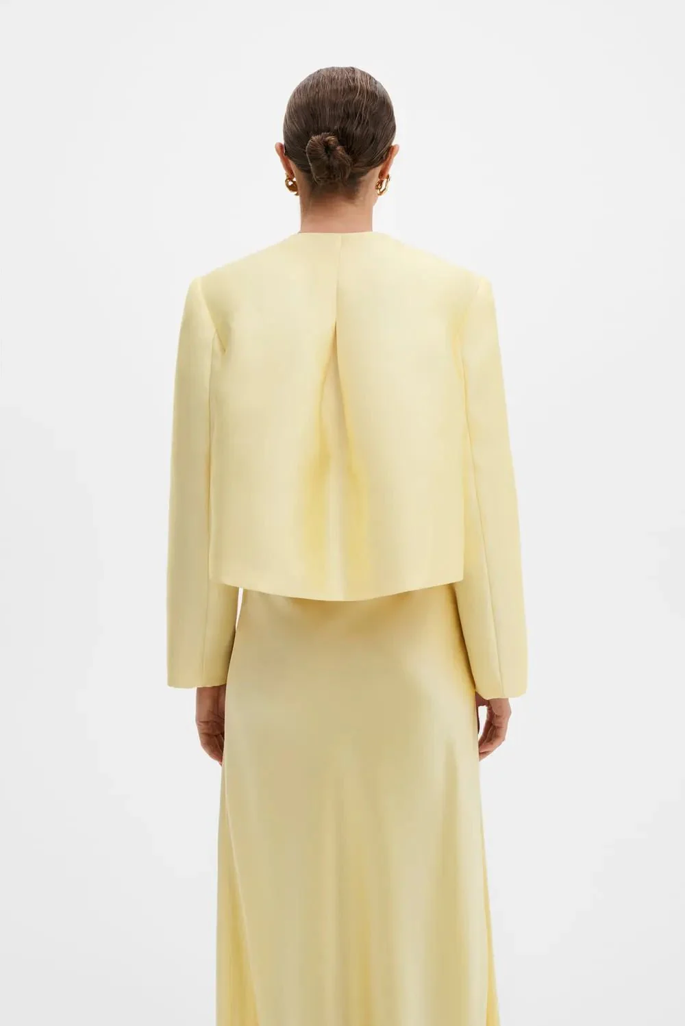 Ruthie Cropped Long Sleeve Blouse Light Lemon - Image 13