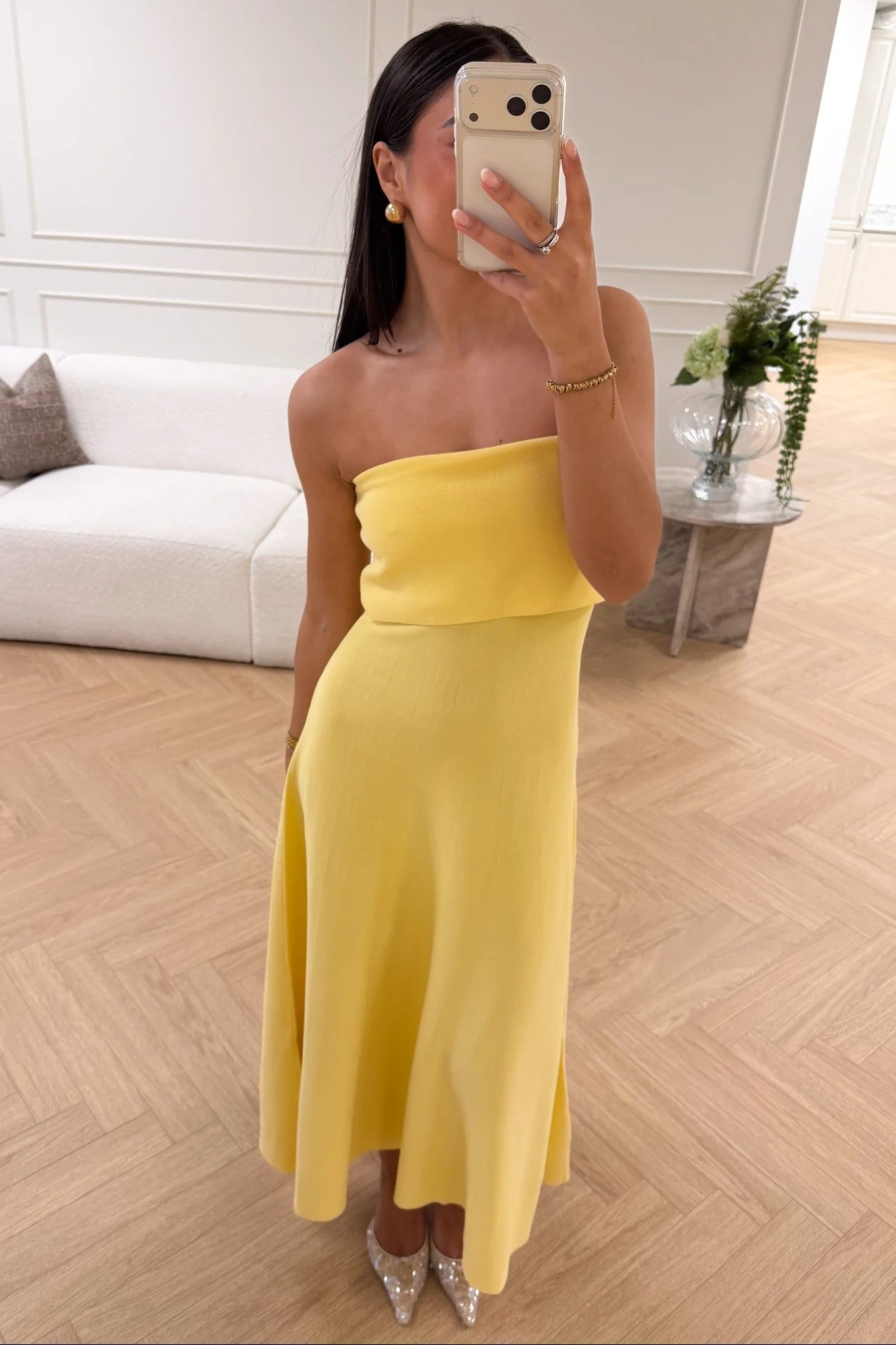 Clementina Midi Dress Butter Yellow