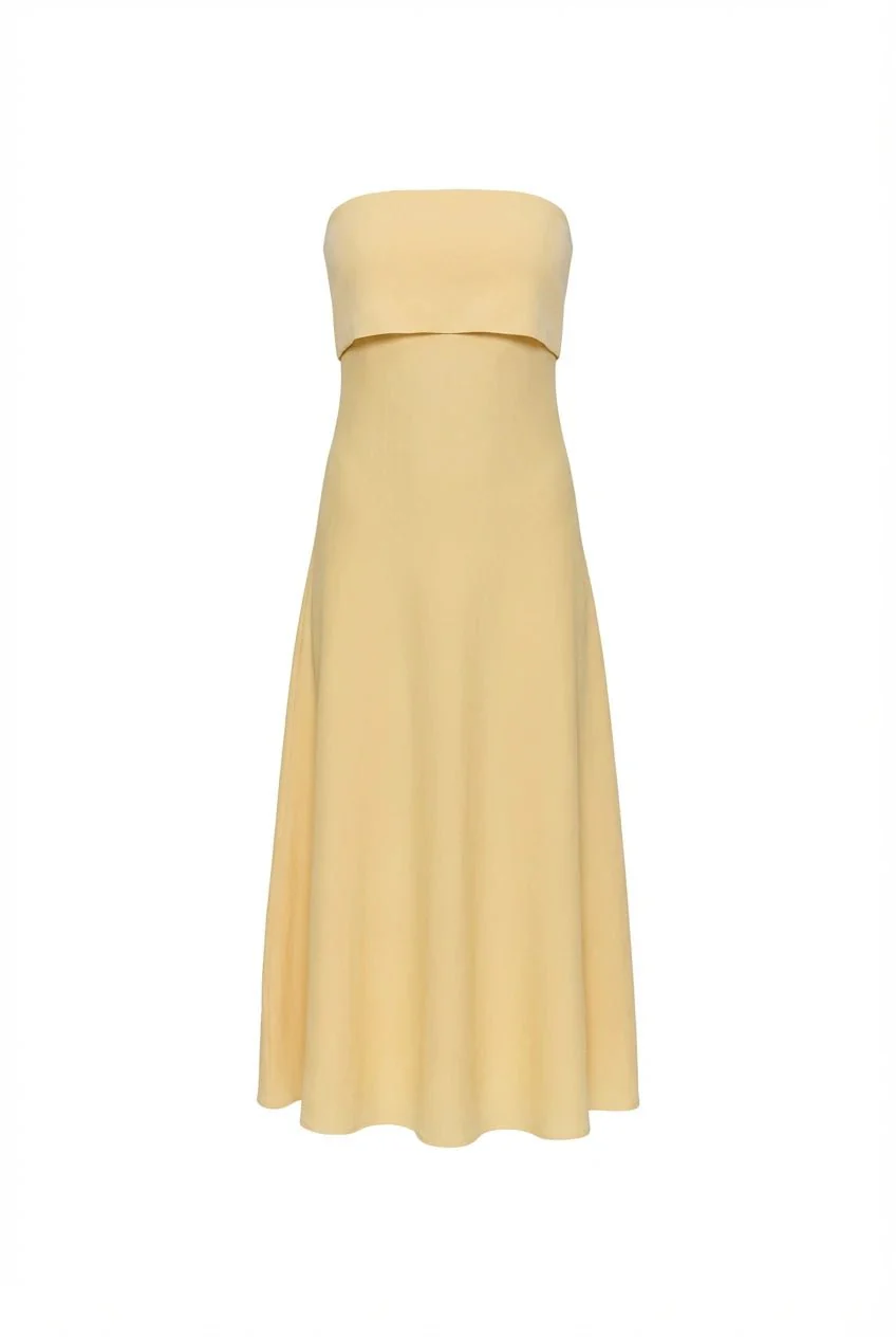 Clementina Midi Dress Butter Yellow - Image 2