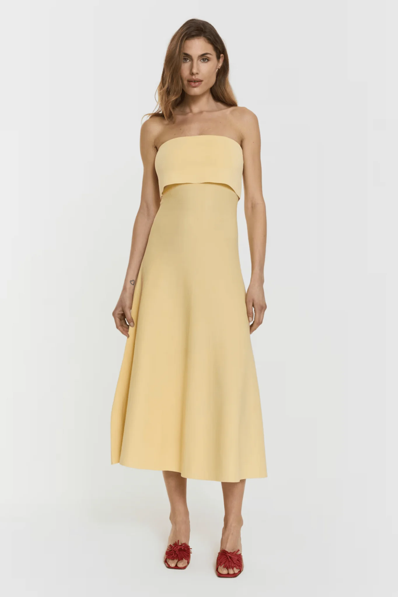 Clementina Midi Dress Butter Yellow - Image 6