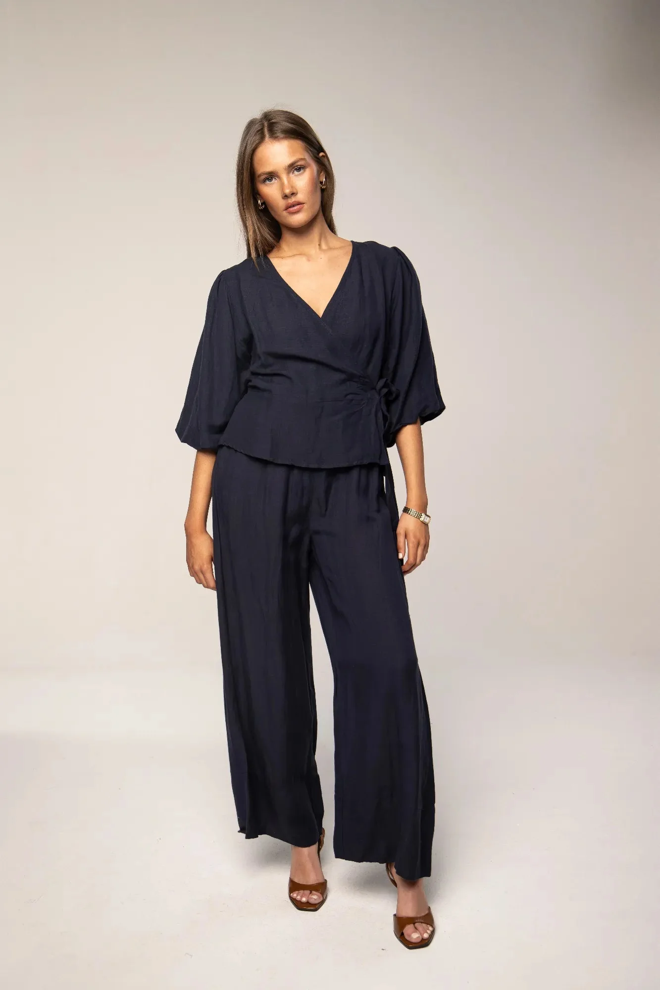 Elida Pant Sailing Blue Linen - Image 2
