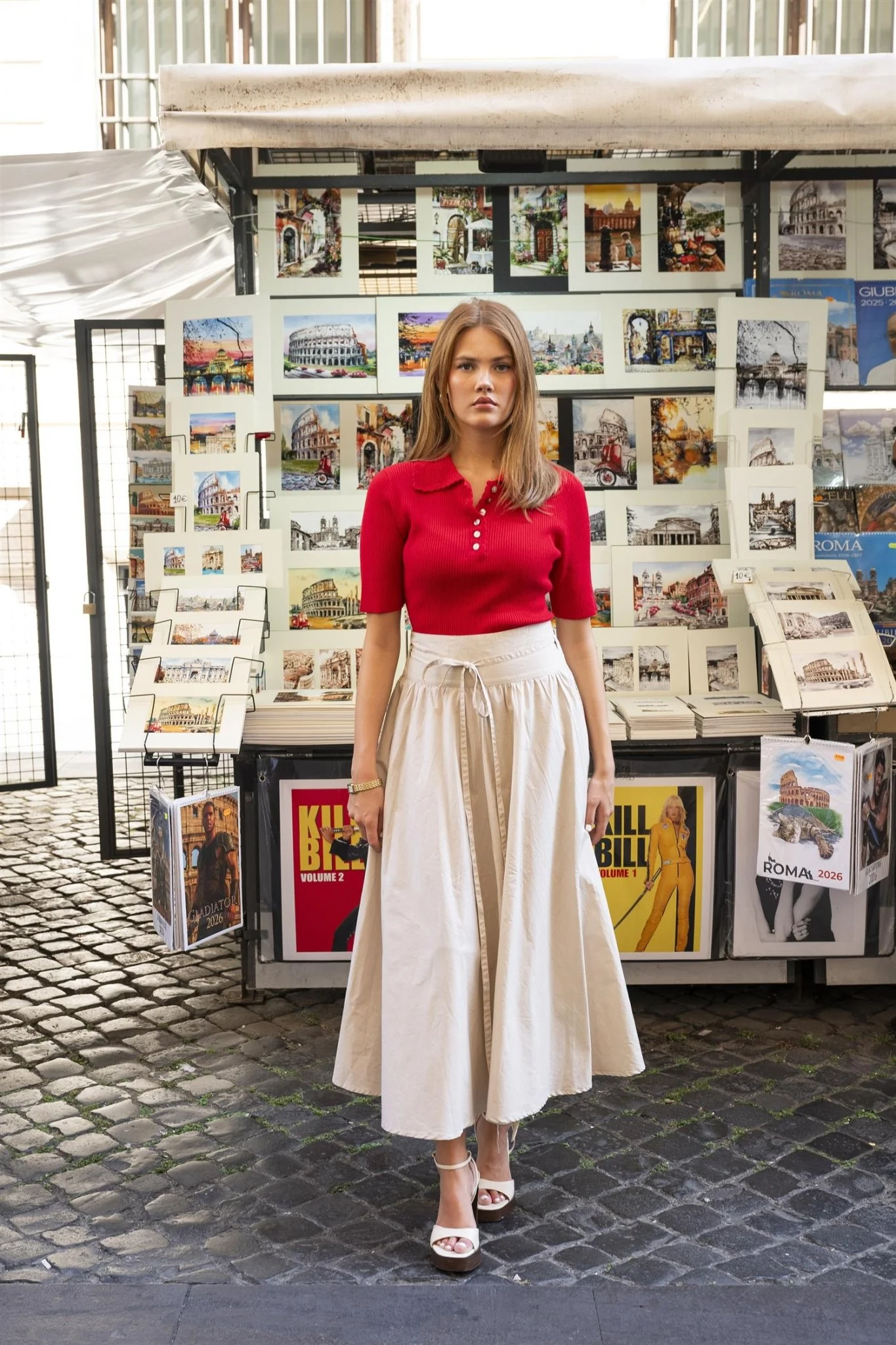 Astrid Skirt Golden Beige Poplin - Image 3