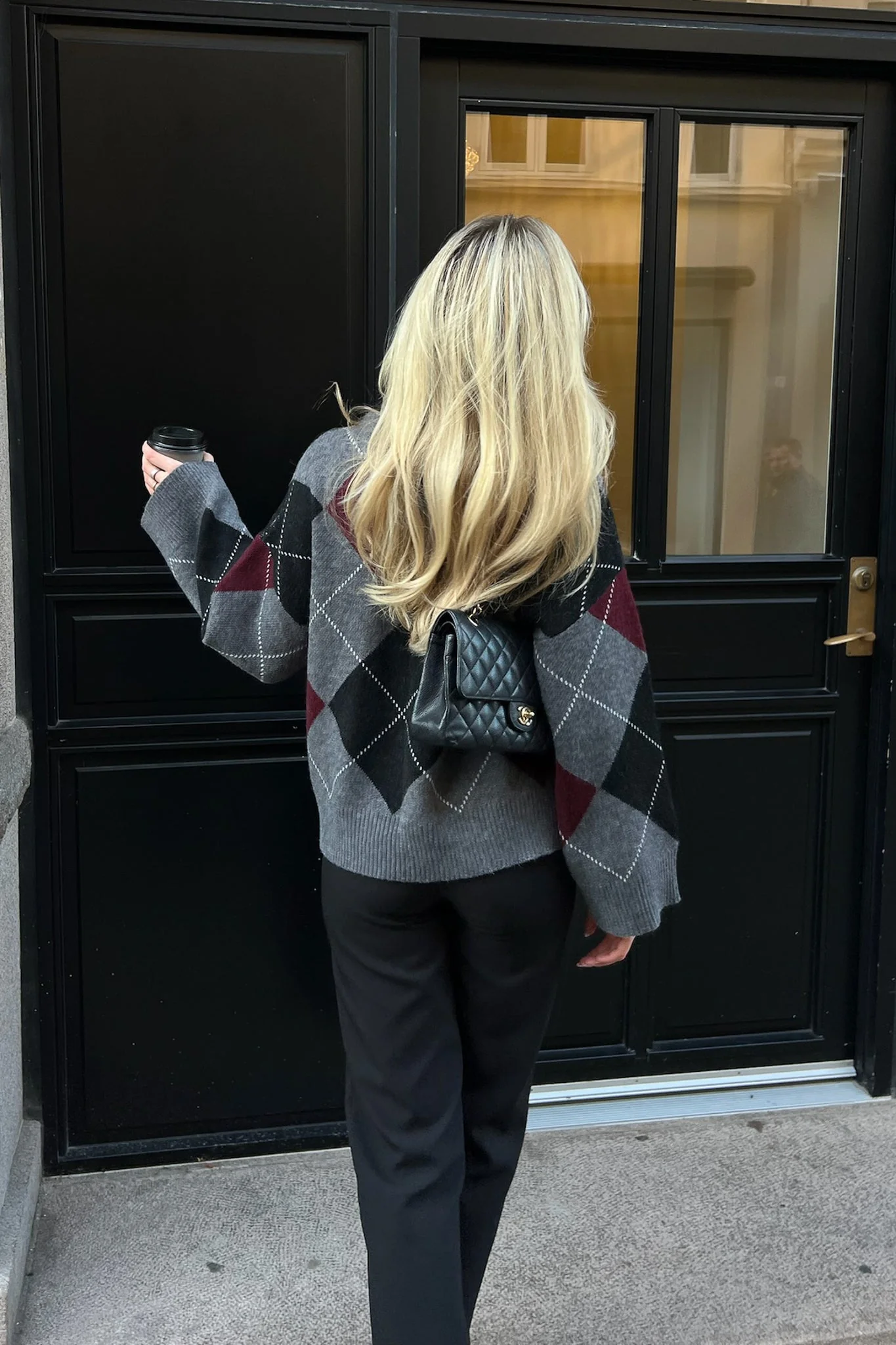 Bolette Pullover Grey Argyle - Image 5