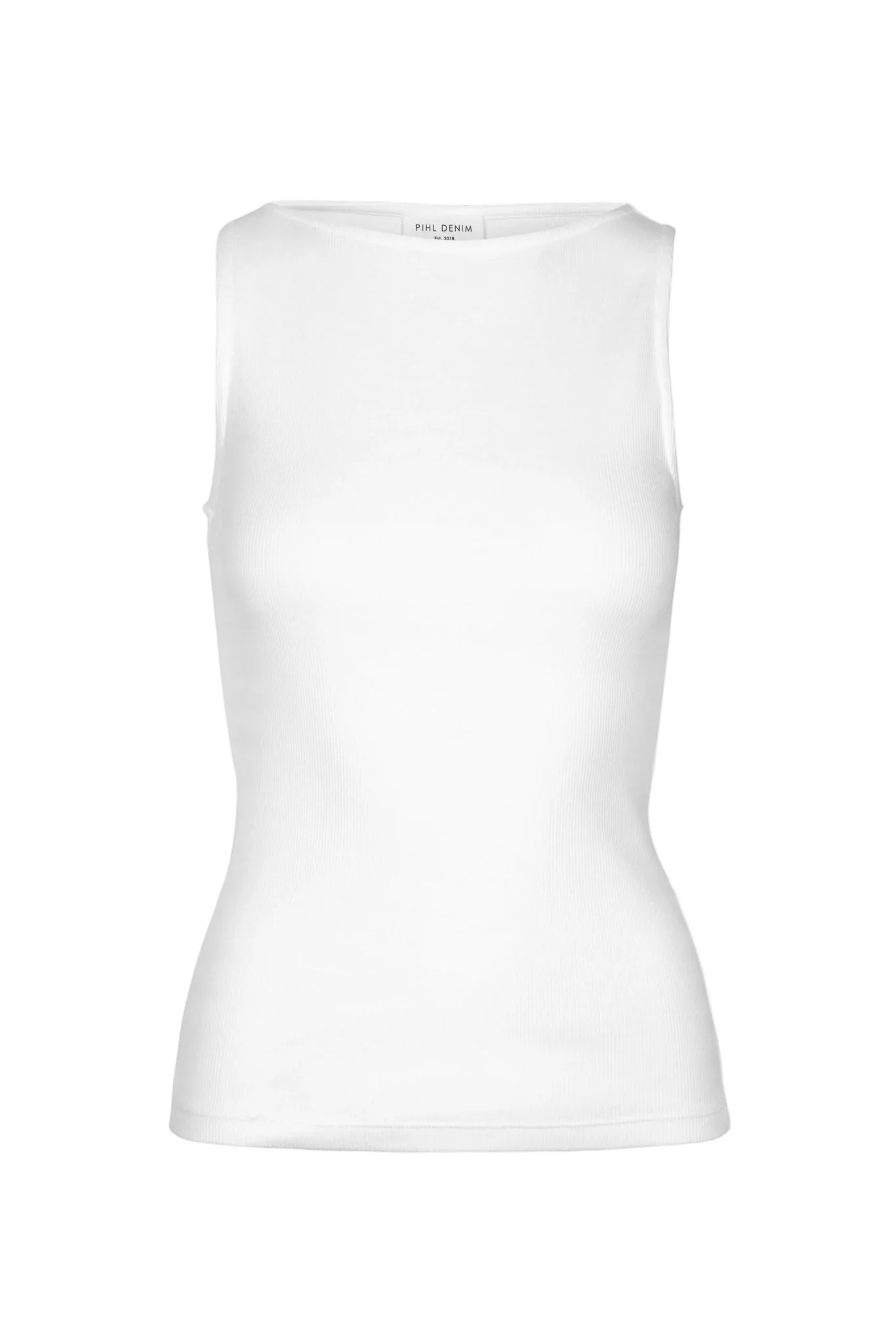 Peggy Rib Boatneck Top Off-White
