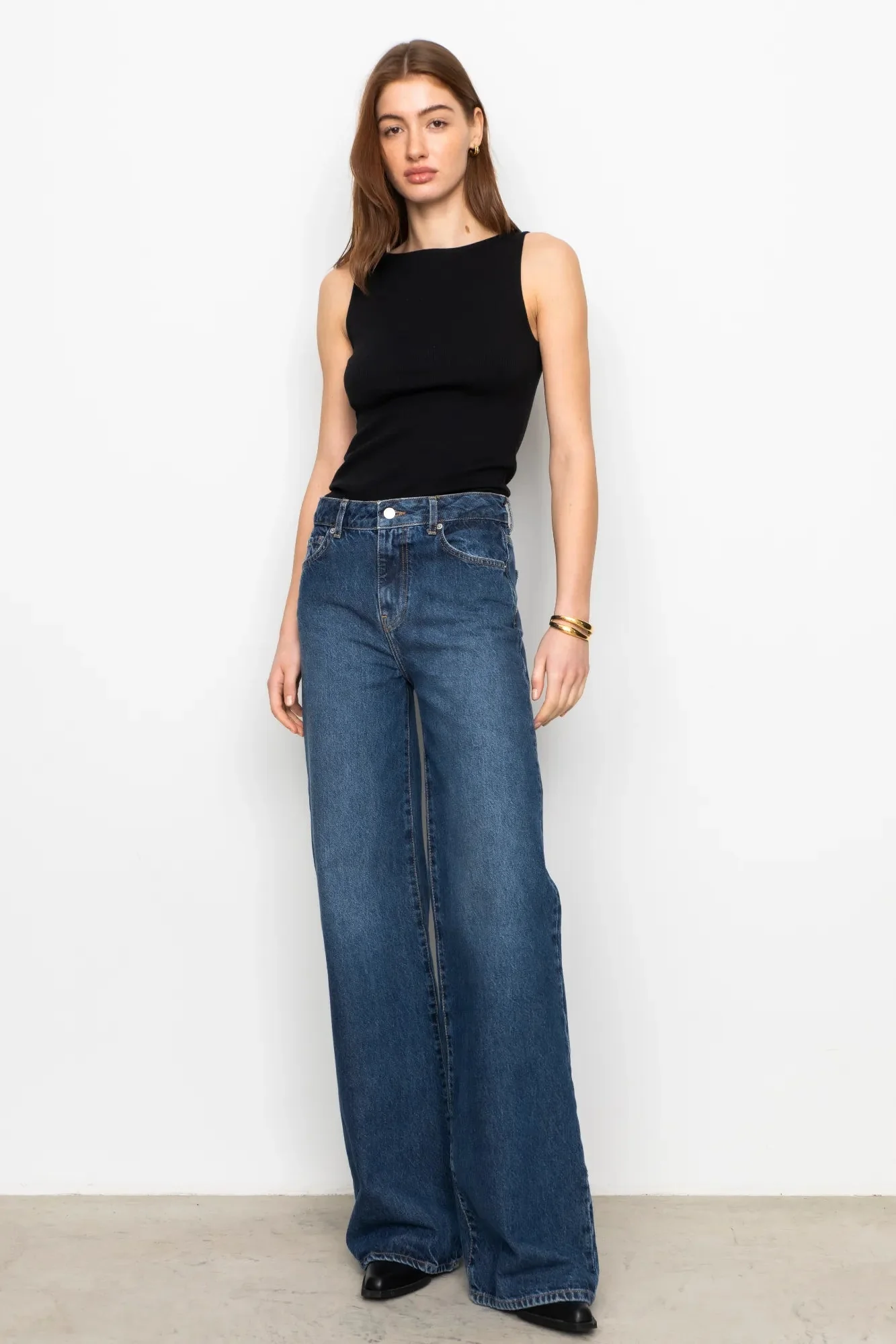 Peggy Rib Boatneck Top Black - Image 3