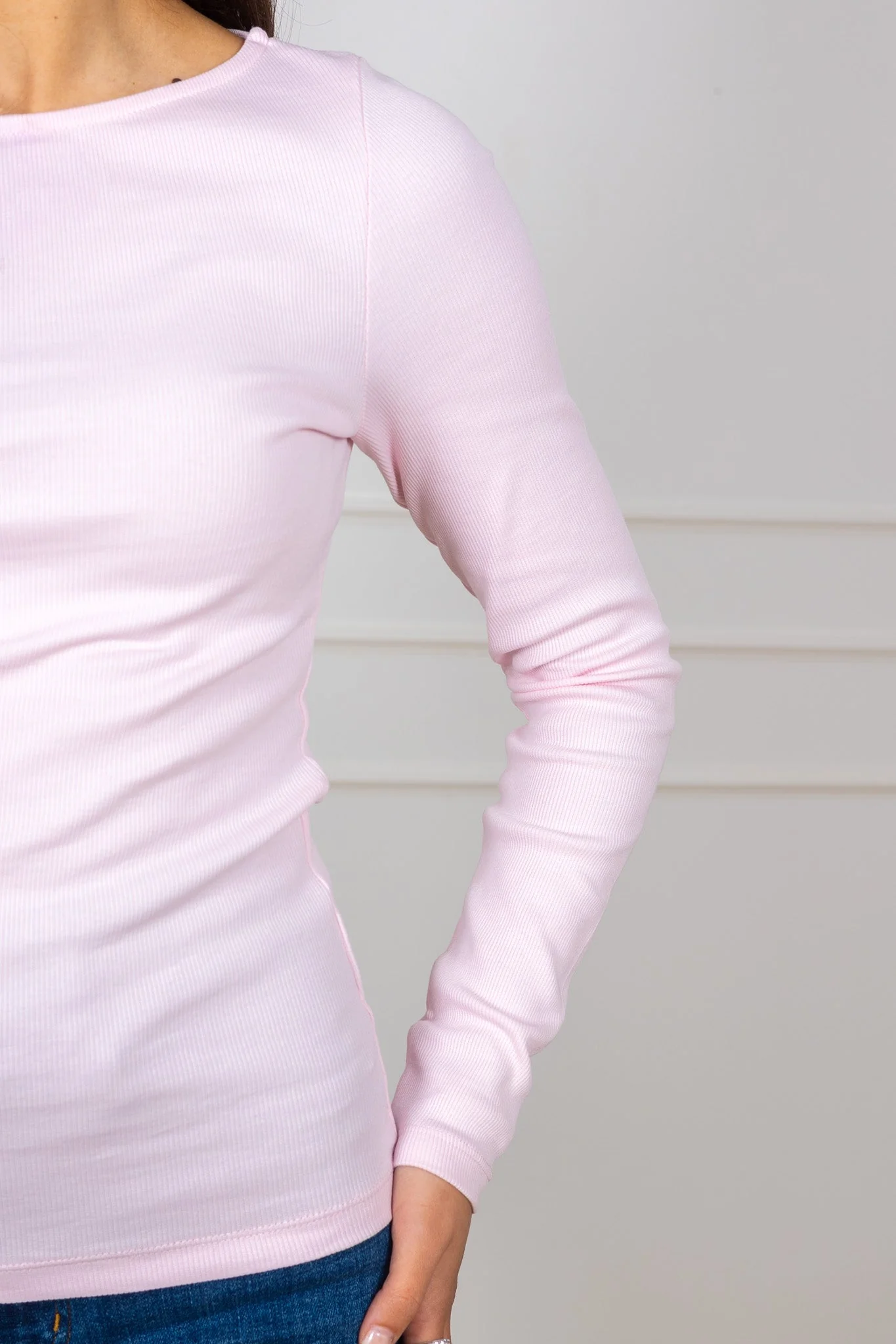 Petronella Rib Boatneck Light Pink - Image 7