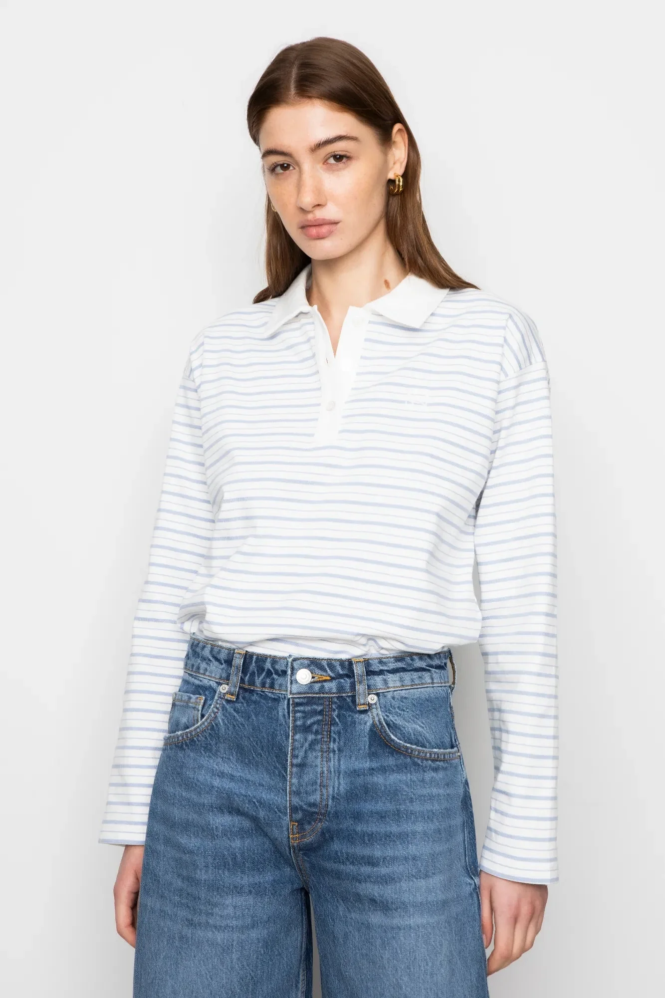 Elmer Polo Shirt Light Blue Stripe - Image 3