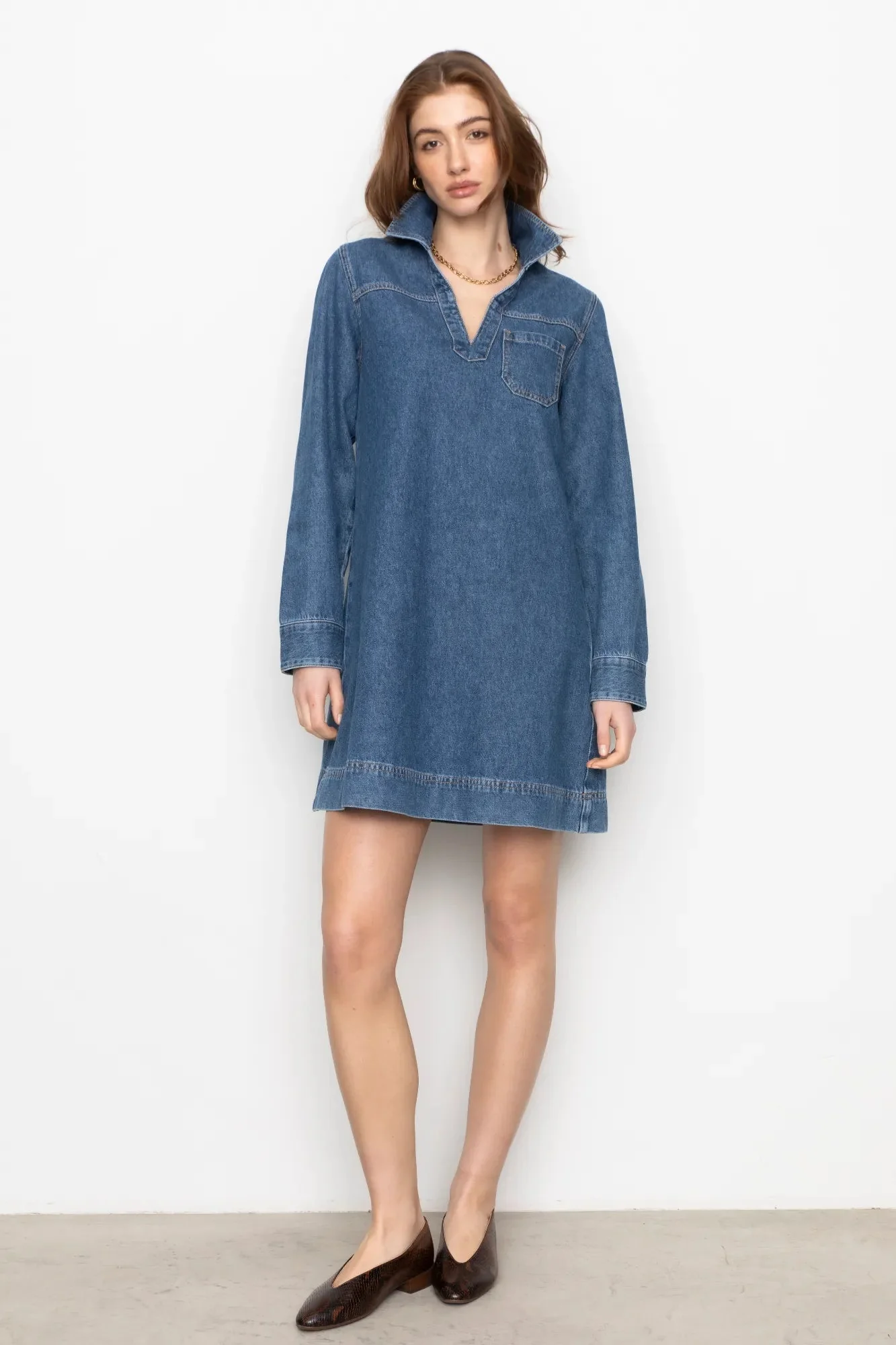 Haley Dress Mid Blue - Image 8