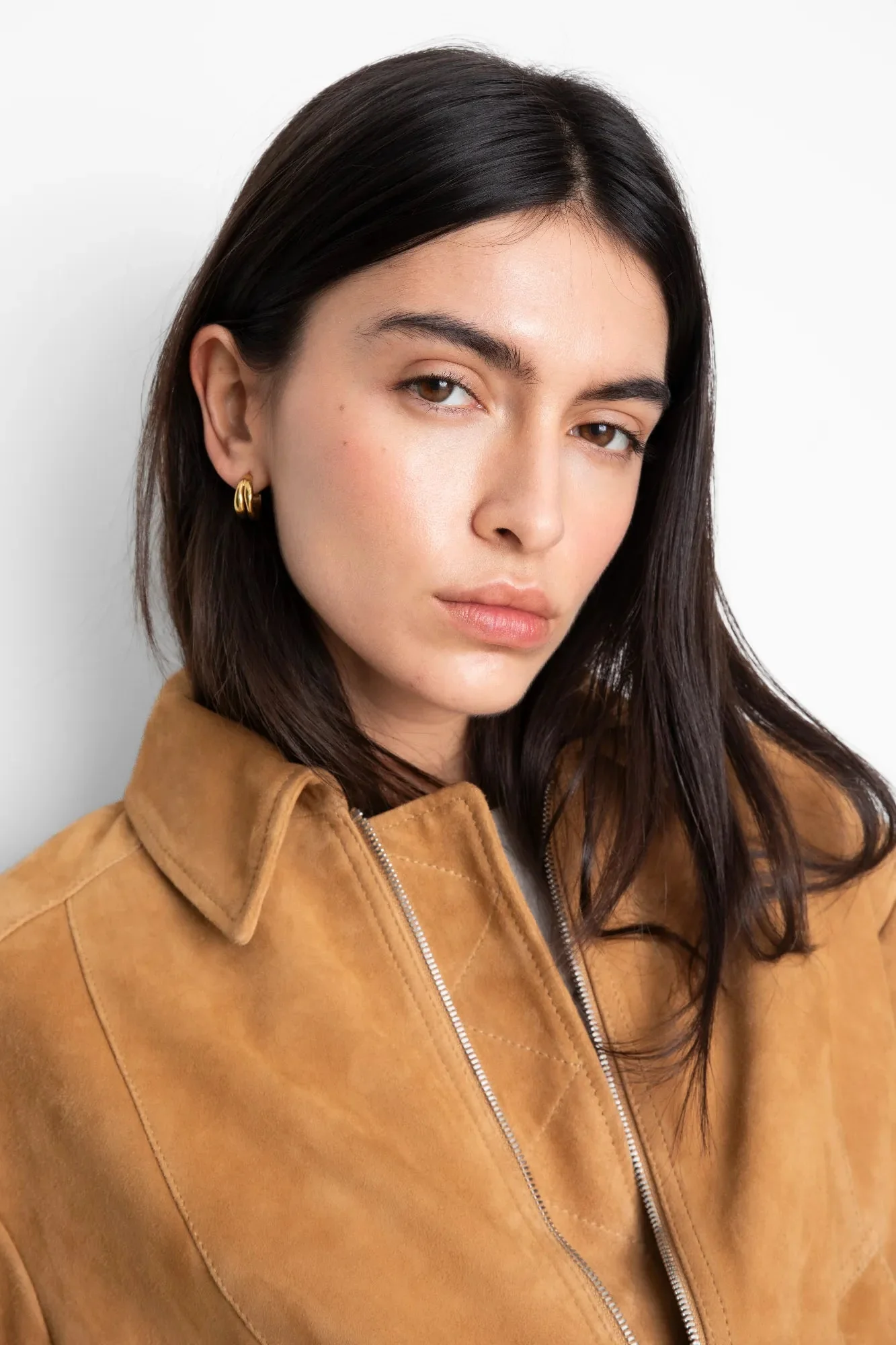 Lex Bomber Jacket Light Camel Suede - Image 11