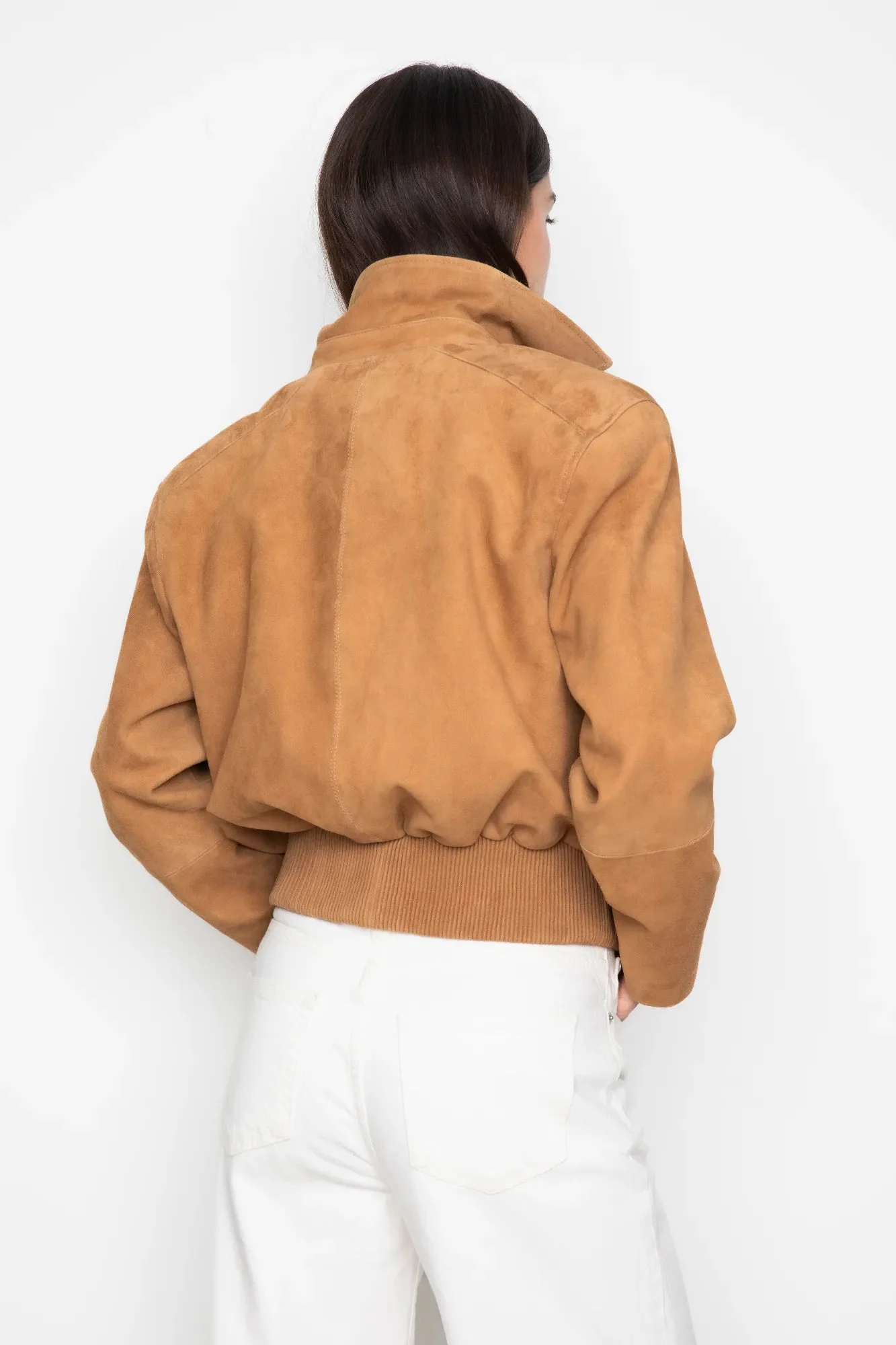 Lex Bomber Jacket Light Camel Suede - Image 12