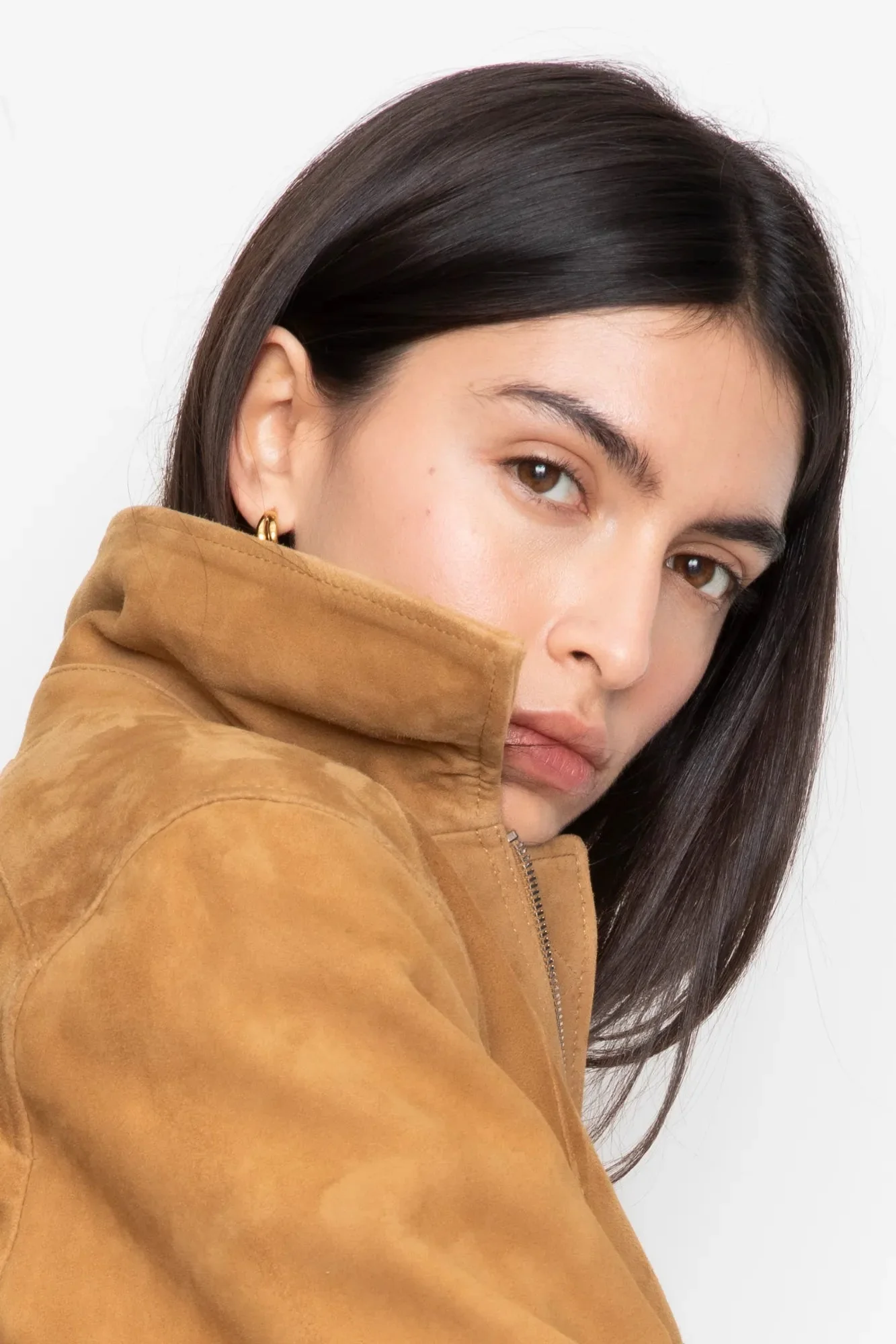 Lex Bomber Jacket Light Camel Suede - Image 13