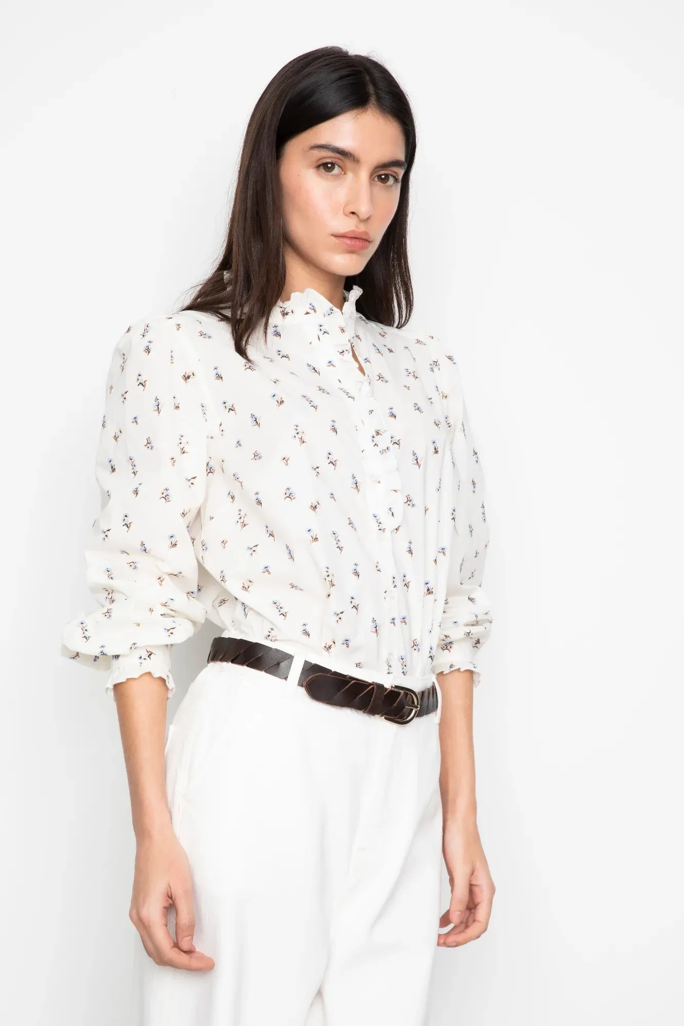 Emily Blouse White Anemone Print - Image 3