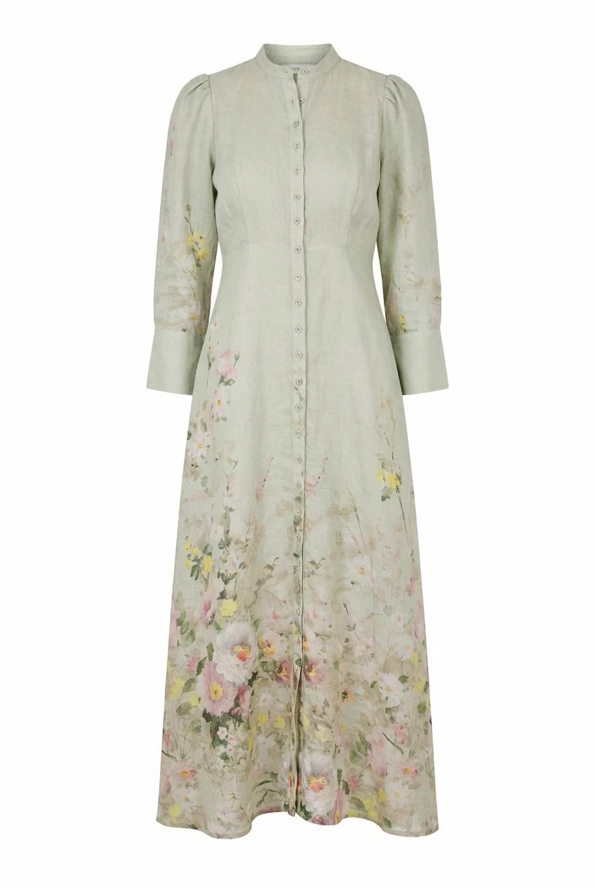 Linen Button-Down Dress Harmony - Image 2
