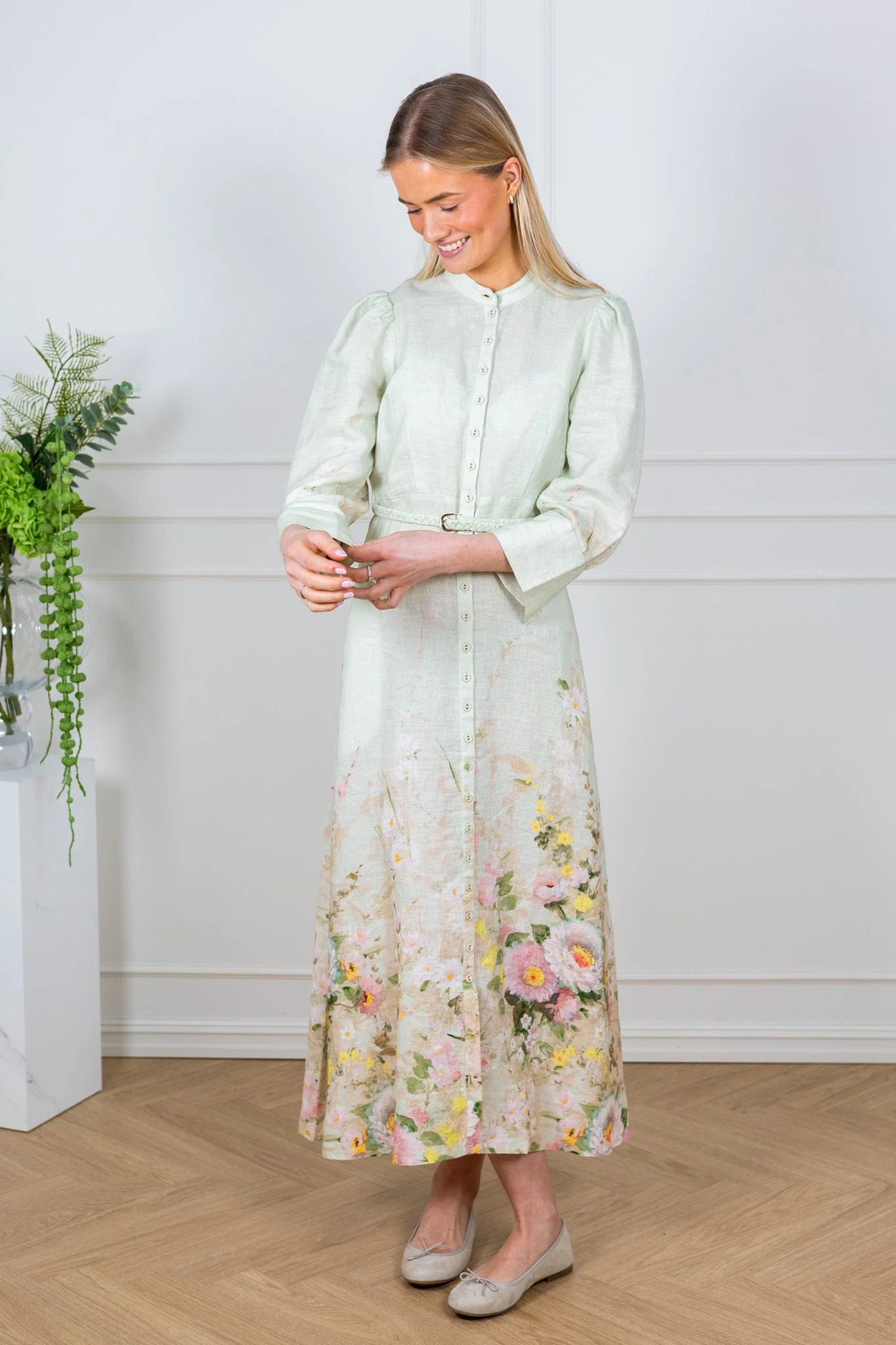 Linen Button-Down Dress Harmony - Image 4