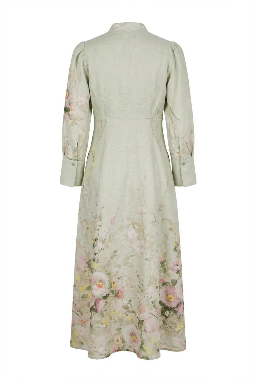 Linen Button-Down Dress Harmony - Image 6