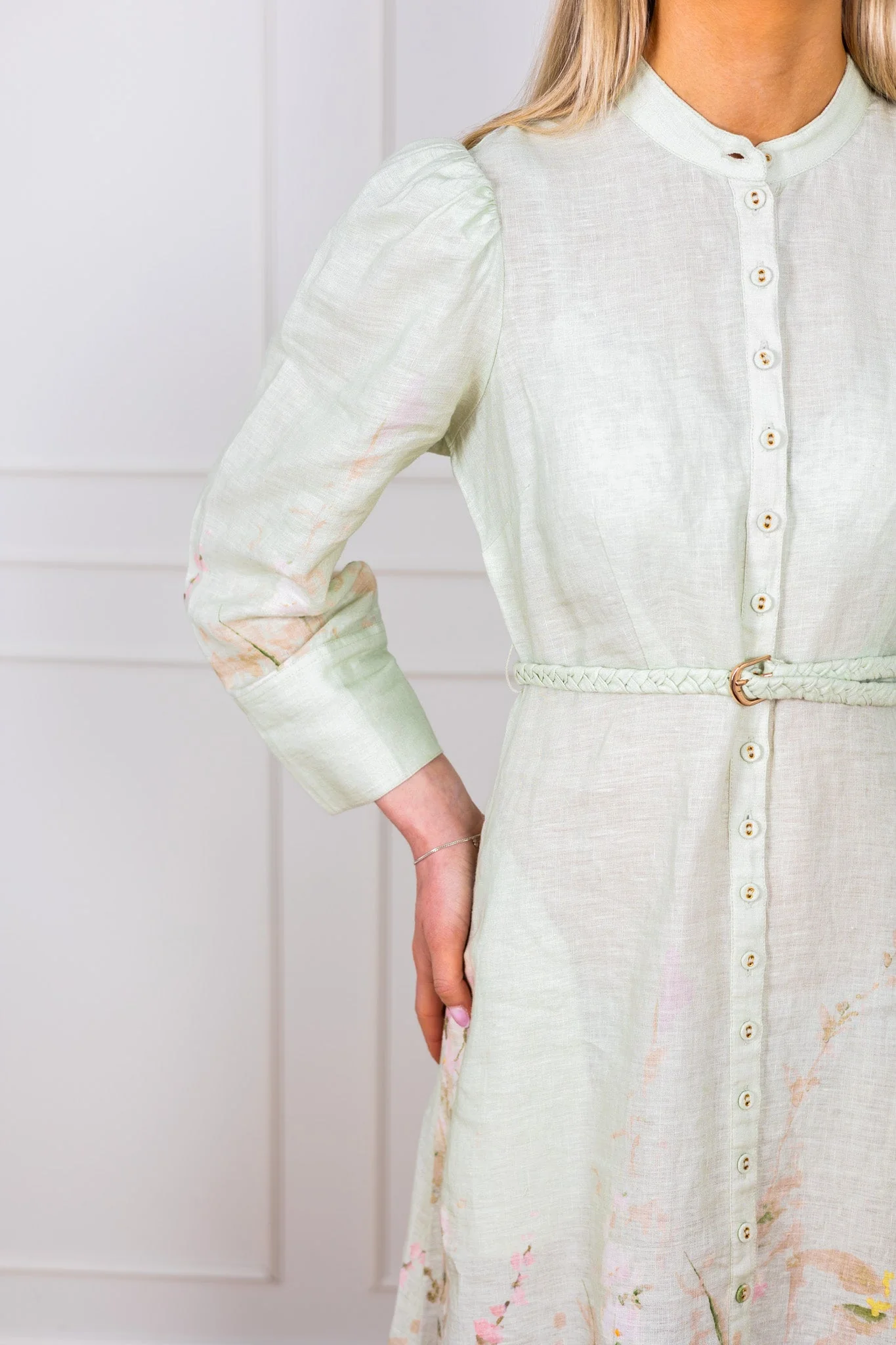 Linen Button-Down Dress Harmony - Image 8