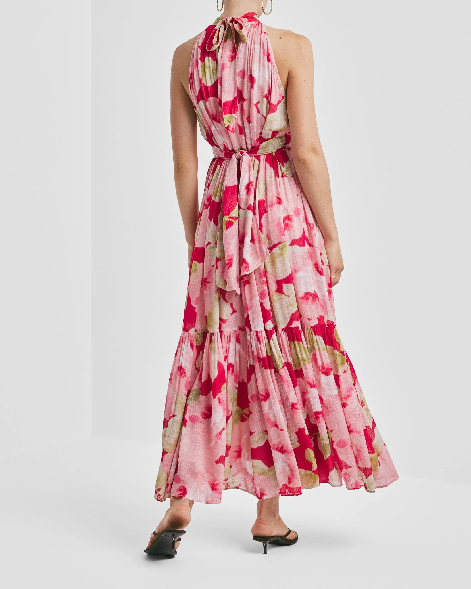 Dotted Georgette Halterneck Dress Romance - Image 8