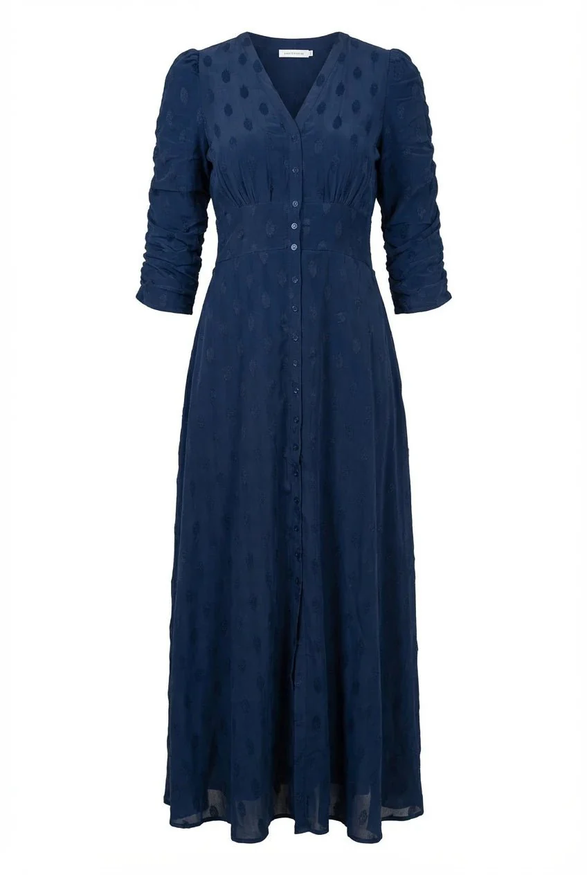 Spring Button-Down Dress Marine