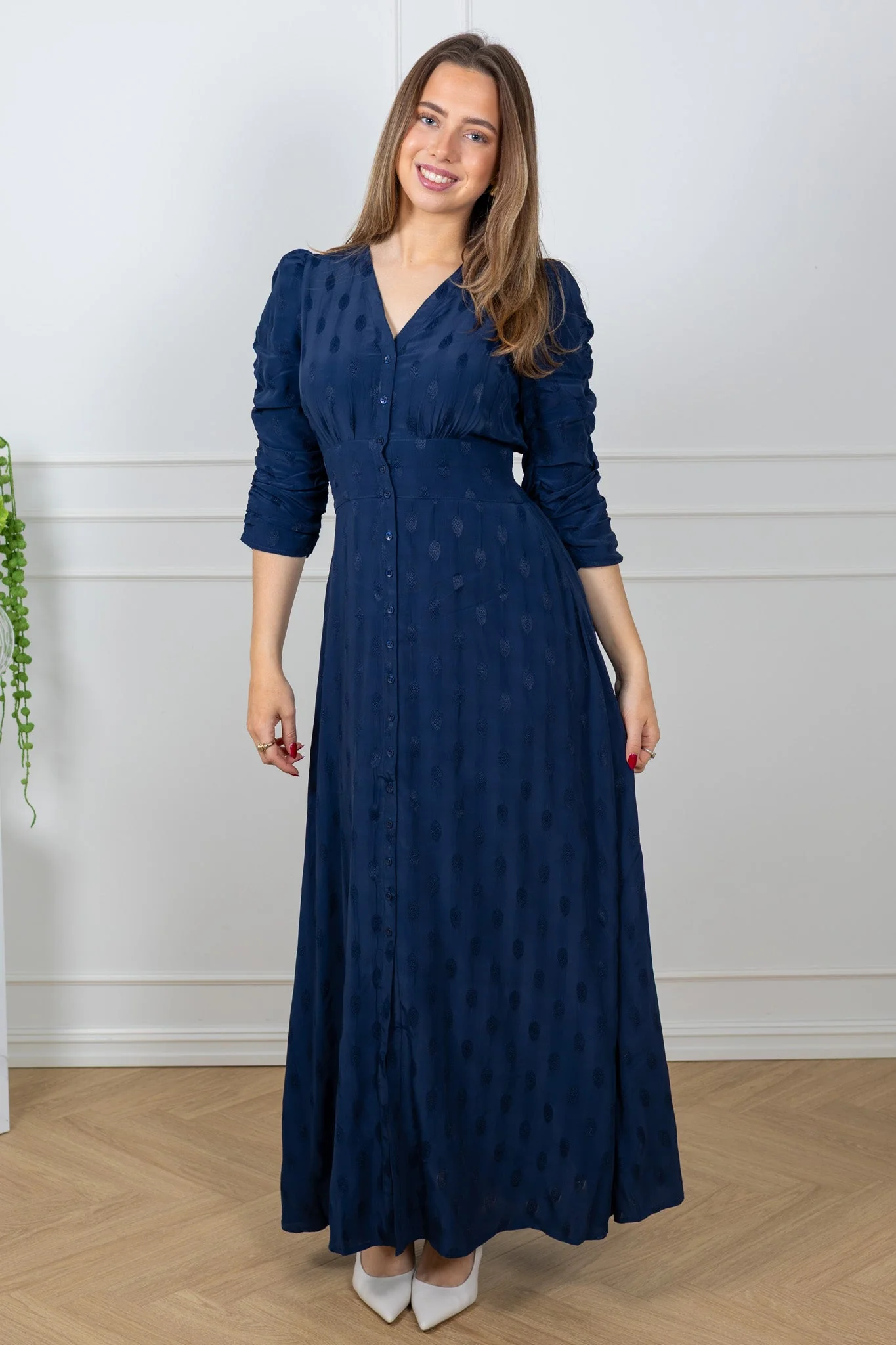 Spring Button-Down Dress Marine - Image 3
