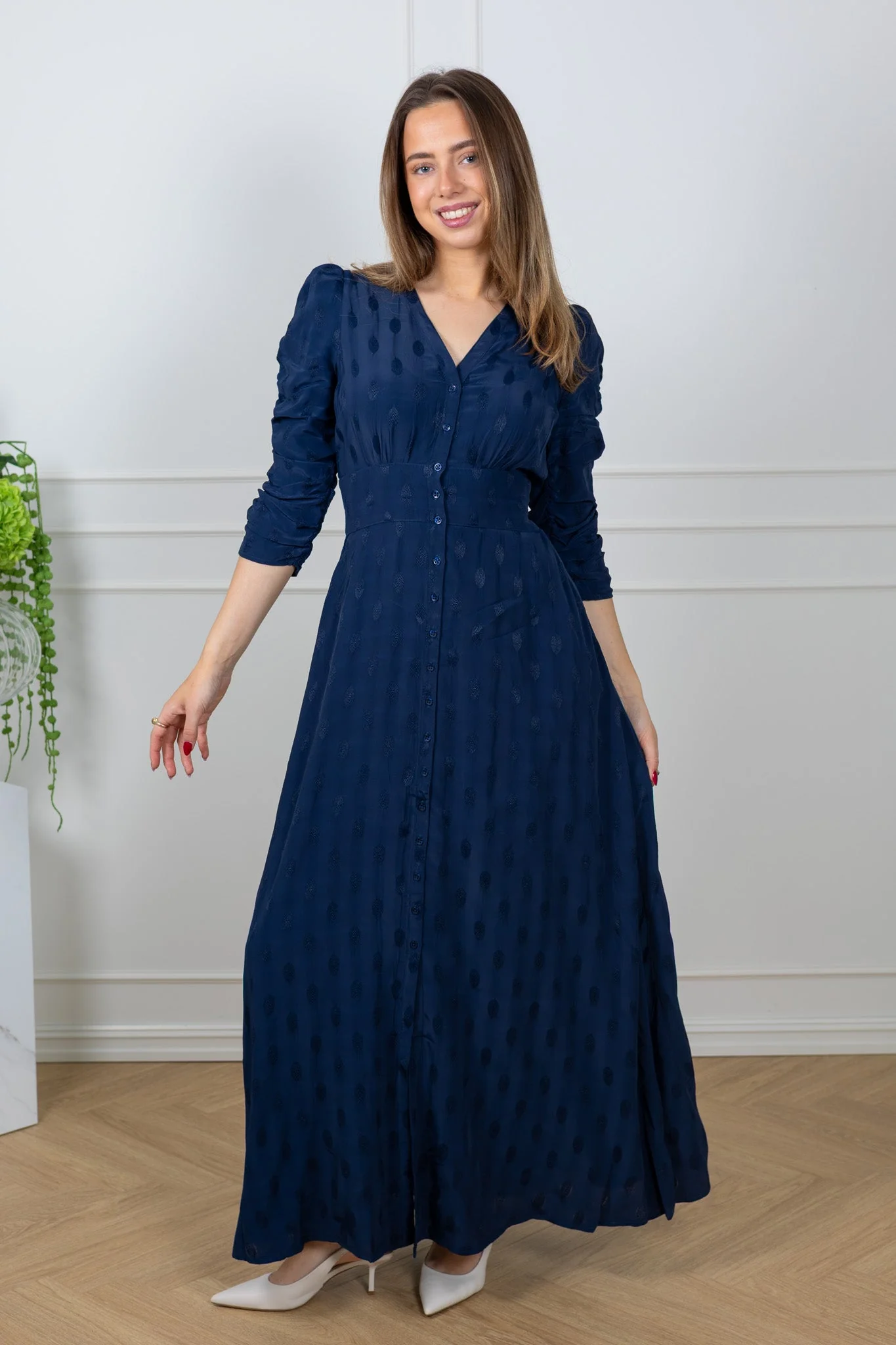 Spring Button-Down Dress Marine - Image 4