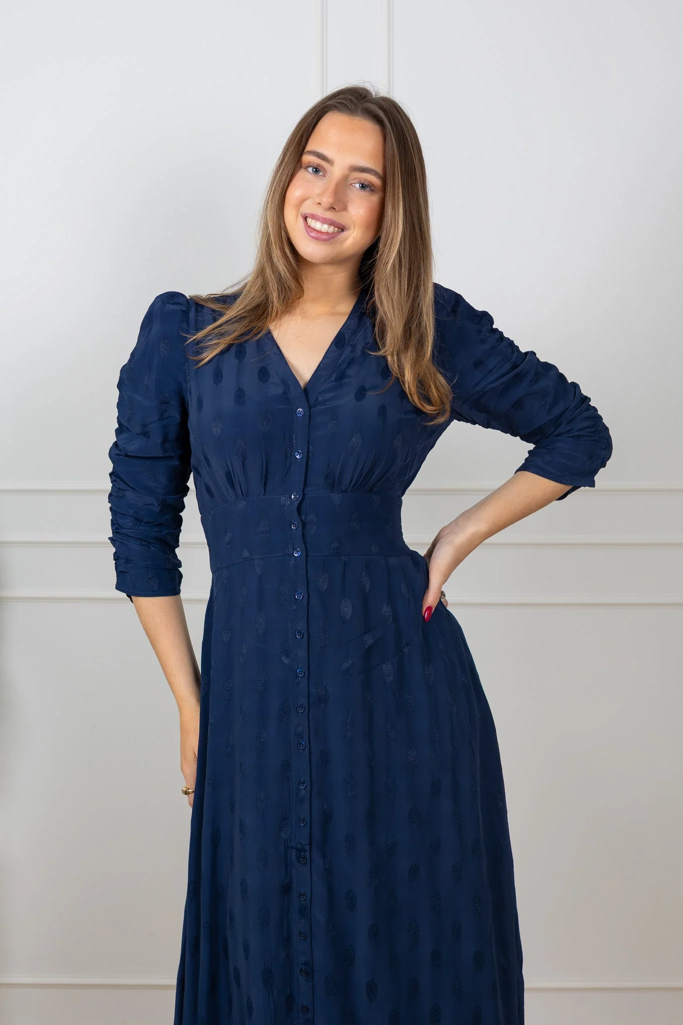Spring Button-Down Dress Marine - Image 5