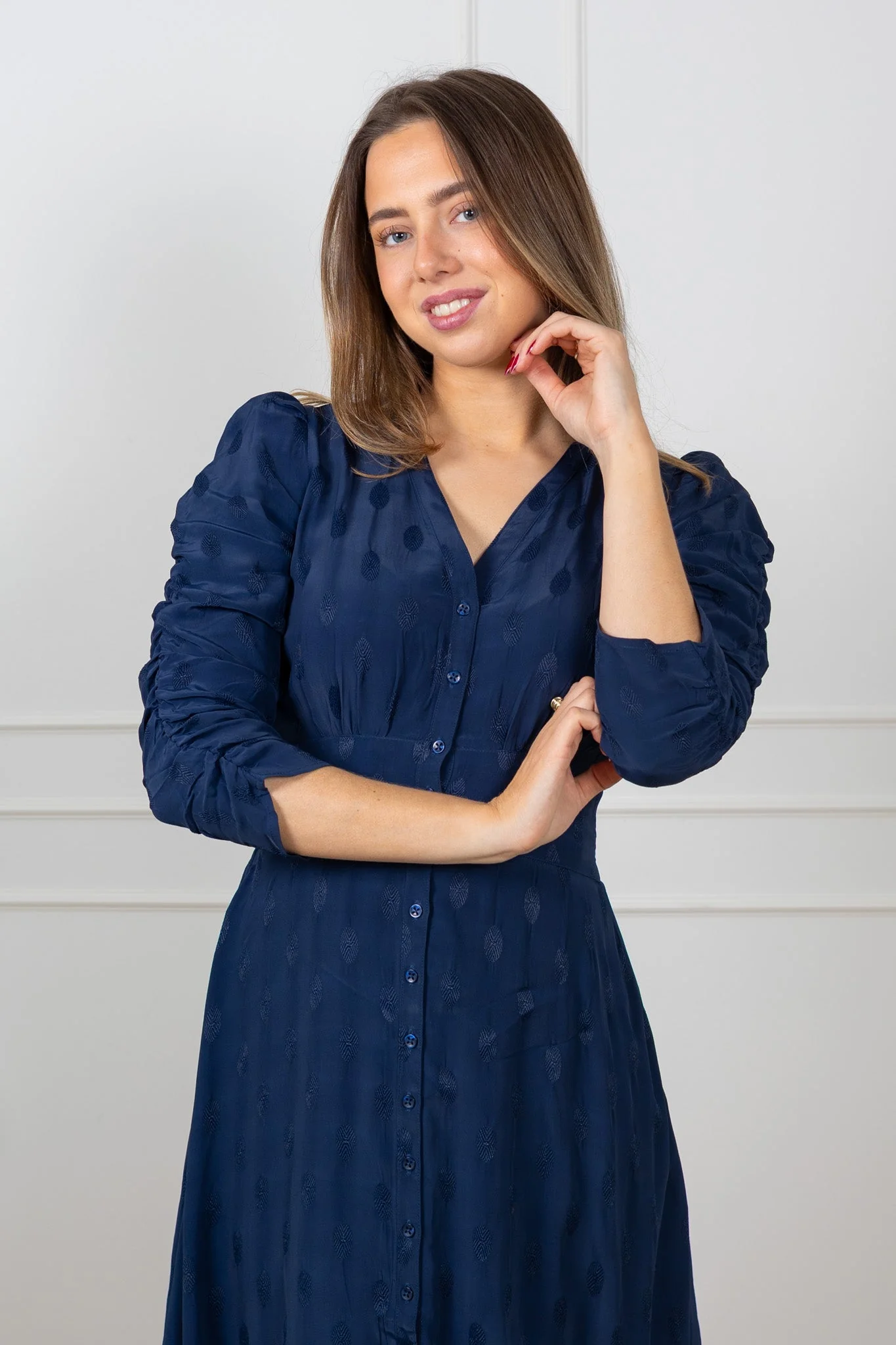 Spring Button-Down Dress Marine - Image 6