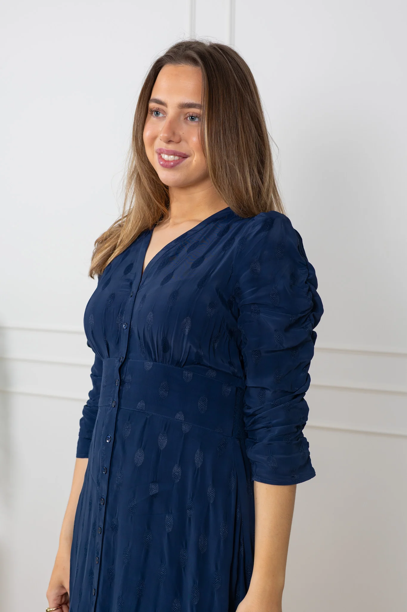 Spring Button-Down Dress Marine - Image 7