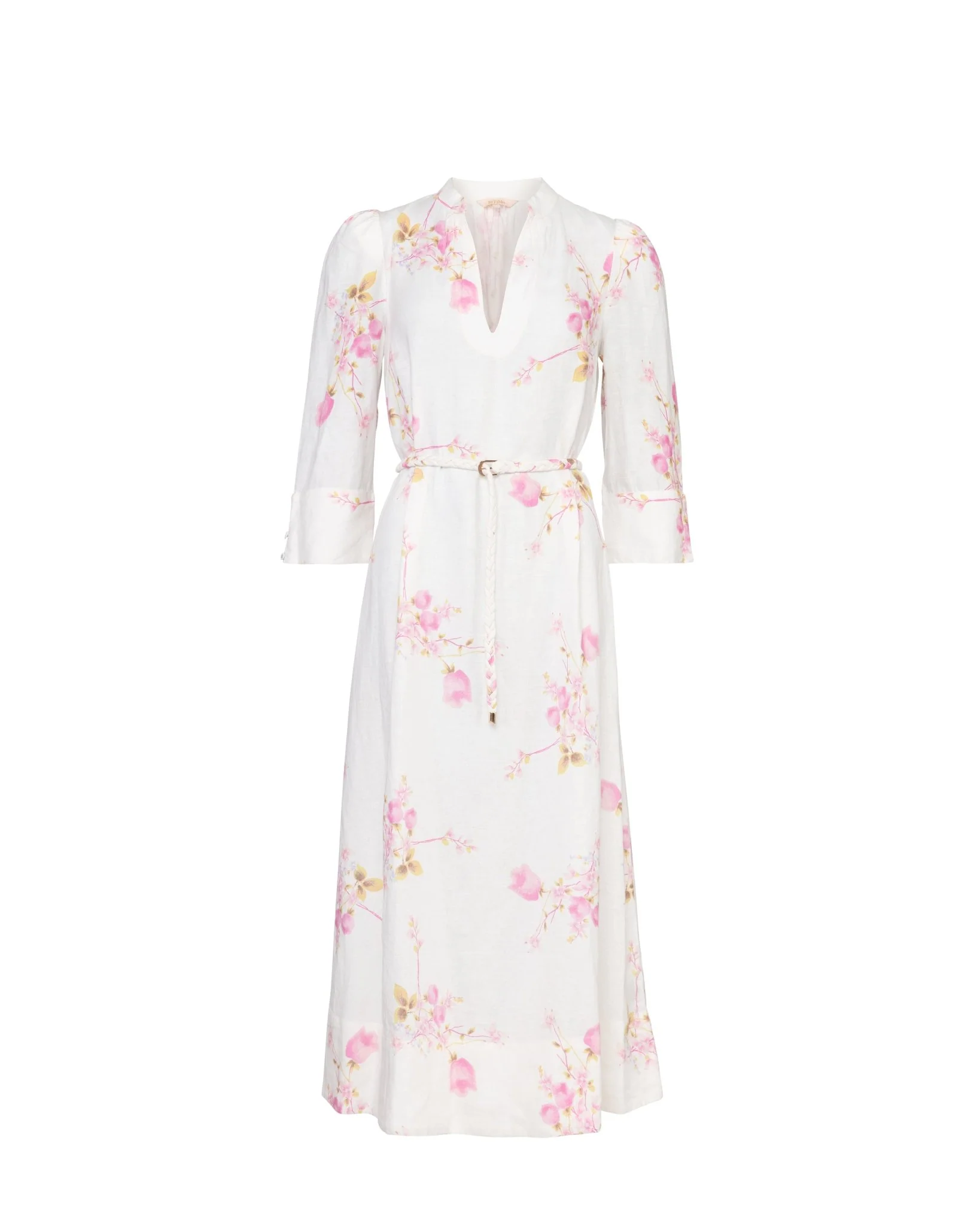 Linen Shift Dress Pink Bloom - Image 2