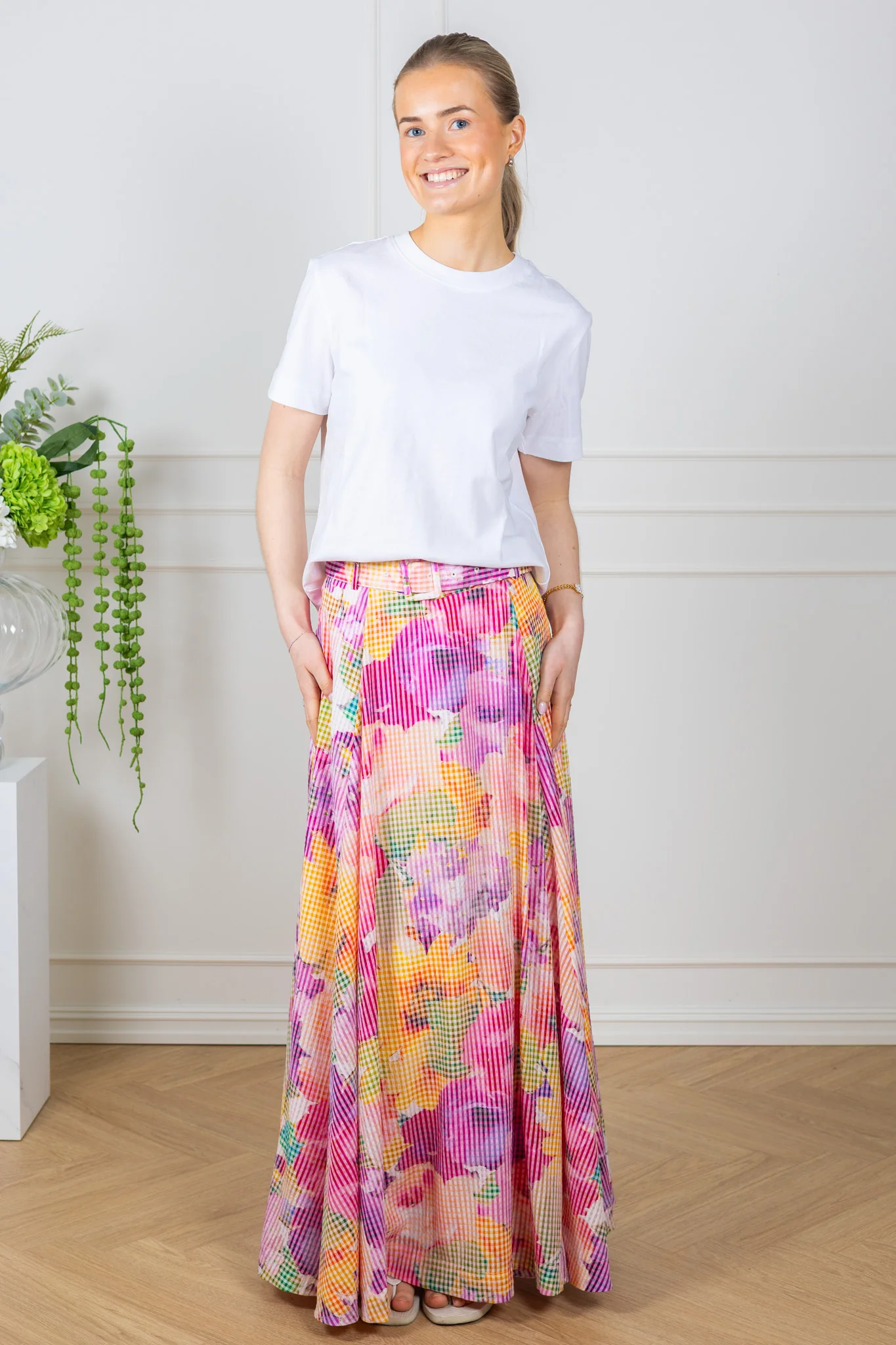 Checks Maxi Skirt Confetti