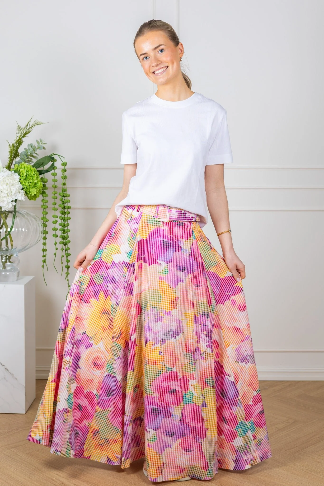 Checks Maxi Skirt Confetti - Image 3