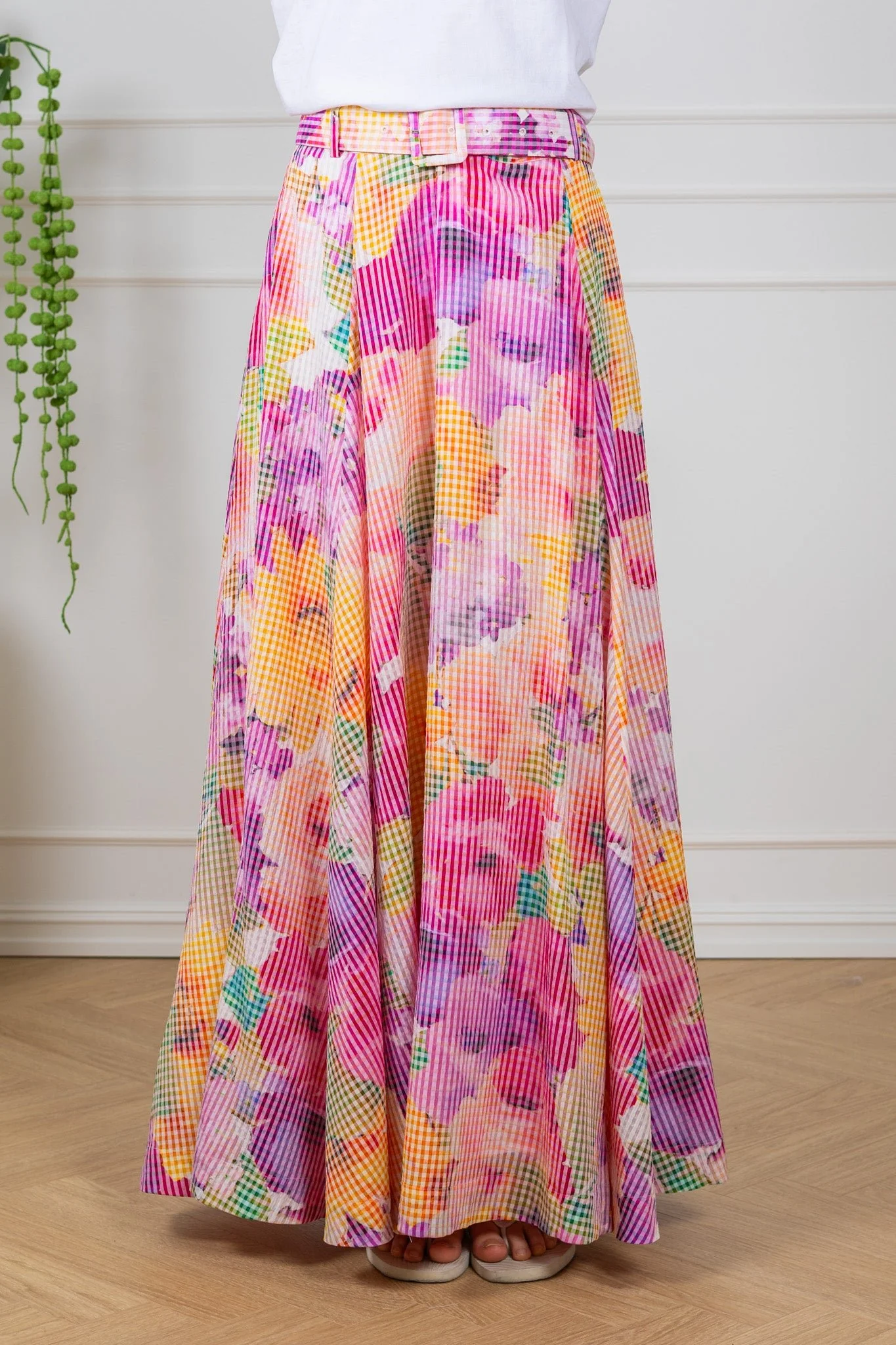 Checks Maxi Skirt Confetti - Image 4