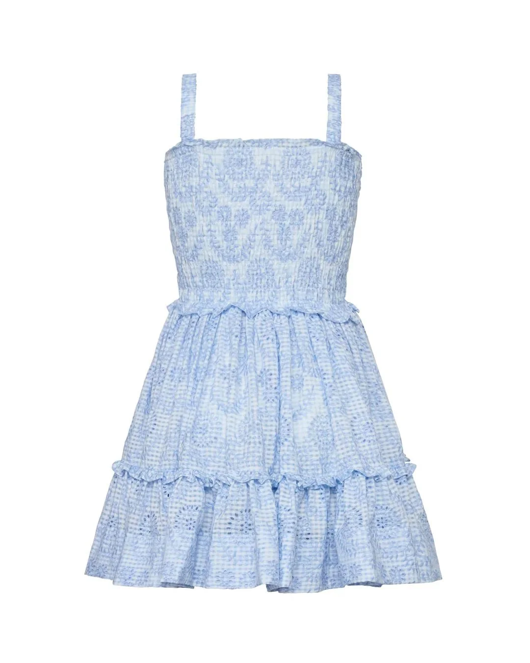 Checks Mini Dress Light Blue - Image 10