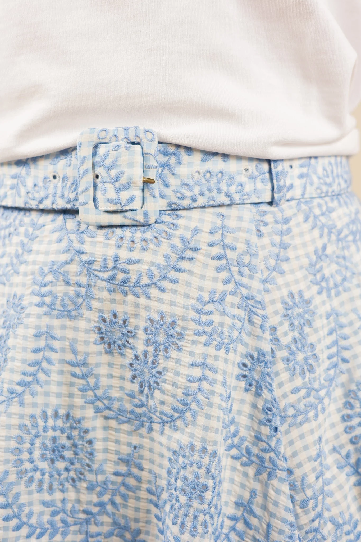 Checks Maxi Skirt Light Blue - Image 7