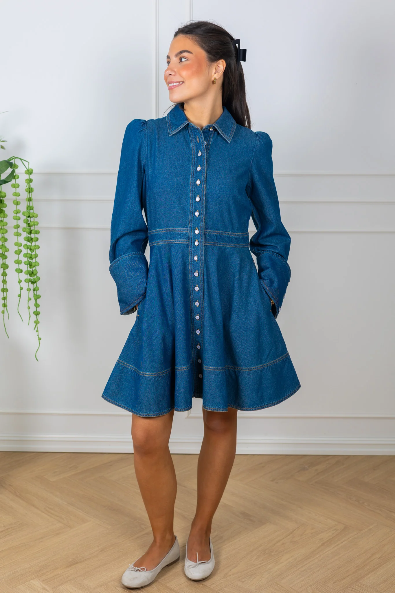 Denim Mini Dress French Blue